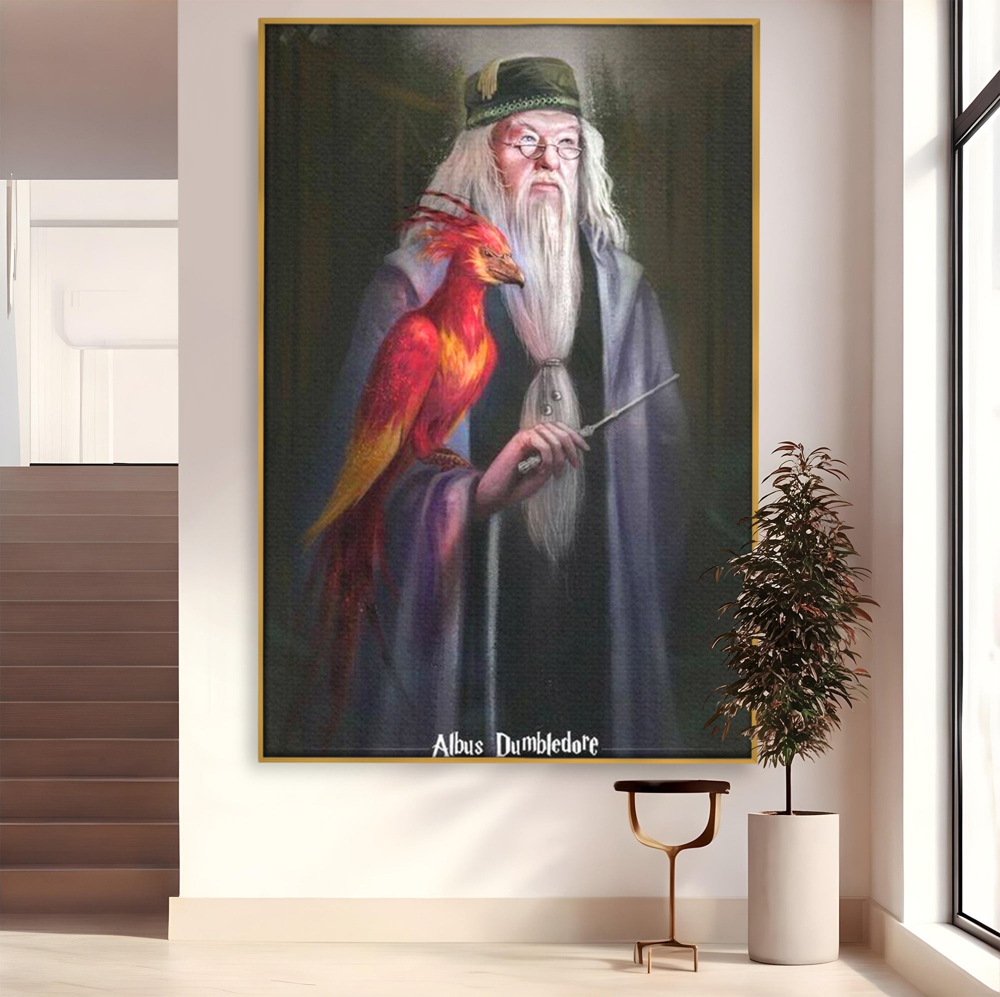 Tablou Canvas Premium LuxCanva® PI1228, Albus Dumbledore , Vrajitor, Pasare, Magie, Fantezie, Profesor, Living, Culori Vibrante