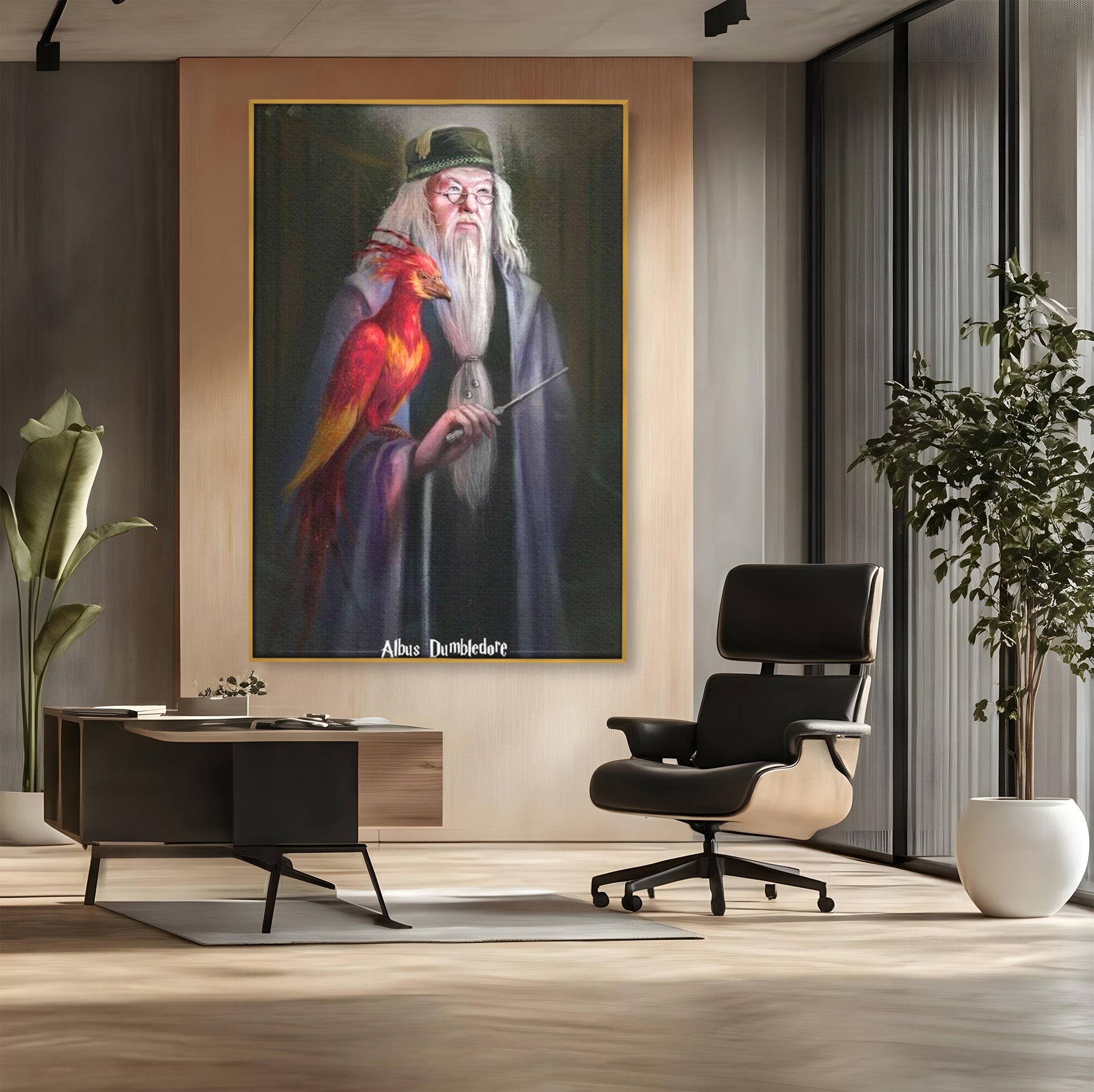 Tablou Canvas Premium LuxCanva® PI1228, Albus Dumbledore , Vrajitor, Pasare, Magie, Fantezie, Profesor, Living, Culori Vibrante