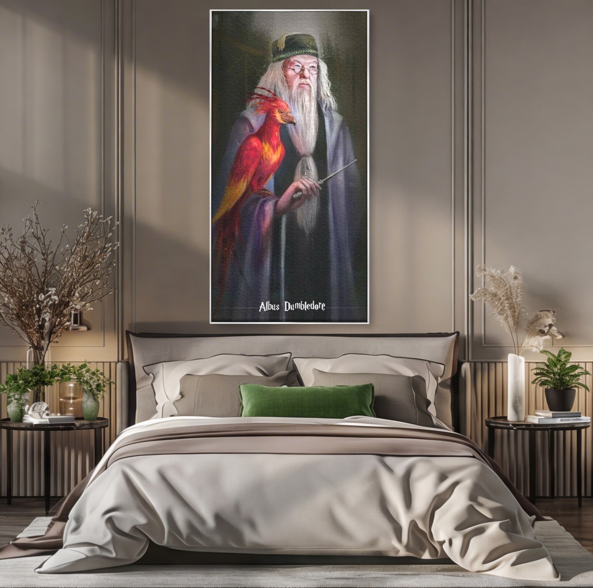 Tablou Canvas Premium LuxCanva® PI1228, Albus Dumbledore , Vrajitor, Pasare, Magie, Fantezie, Profesor, Living, Culori Vibrante