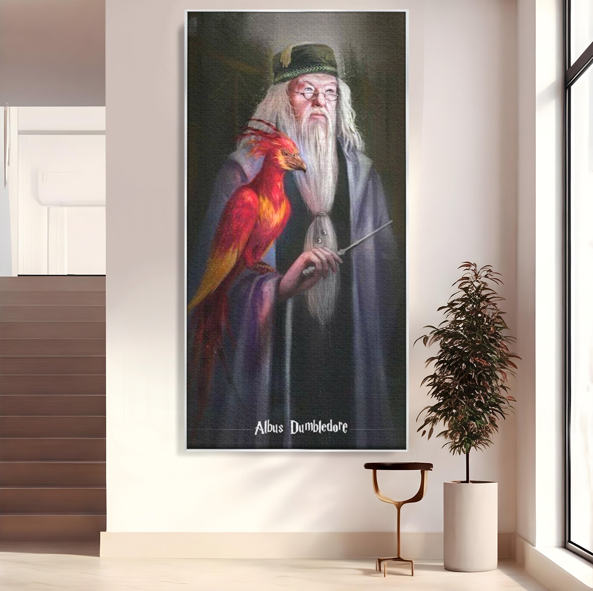 Tablou Canvas Premium LuxCanva® PI1228, Albus Dumbledore , Vrajitor, Pasare, Magie, Fantezie, Profesor, Living, Culori Vibrante