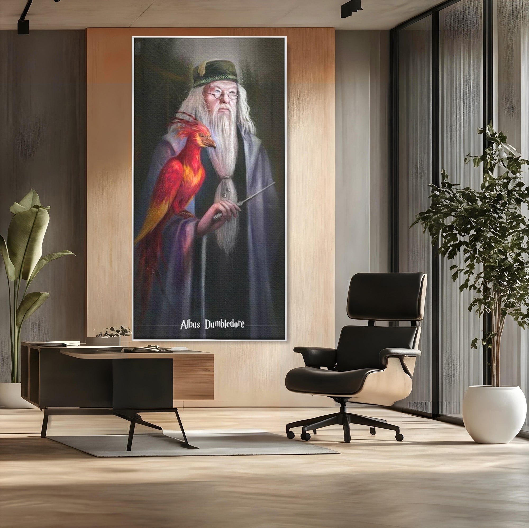 Tablou Canvas Premium LuxCanva® PI1228, Albus Dumbledore , Vrajitor, Pasare, Magie, Fantezie, Profesor, Living, Culori Vibrante