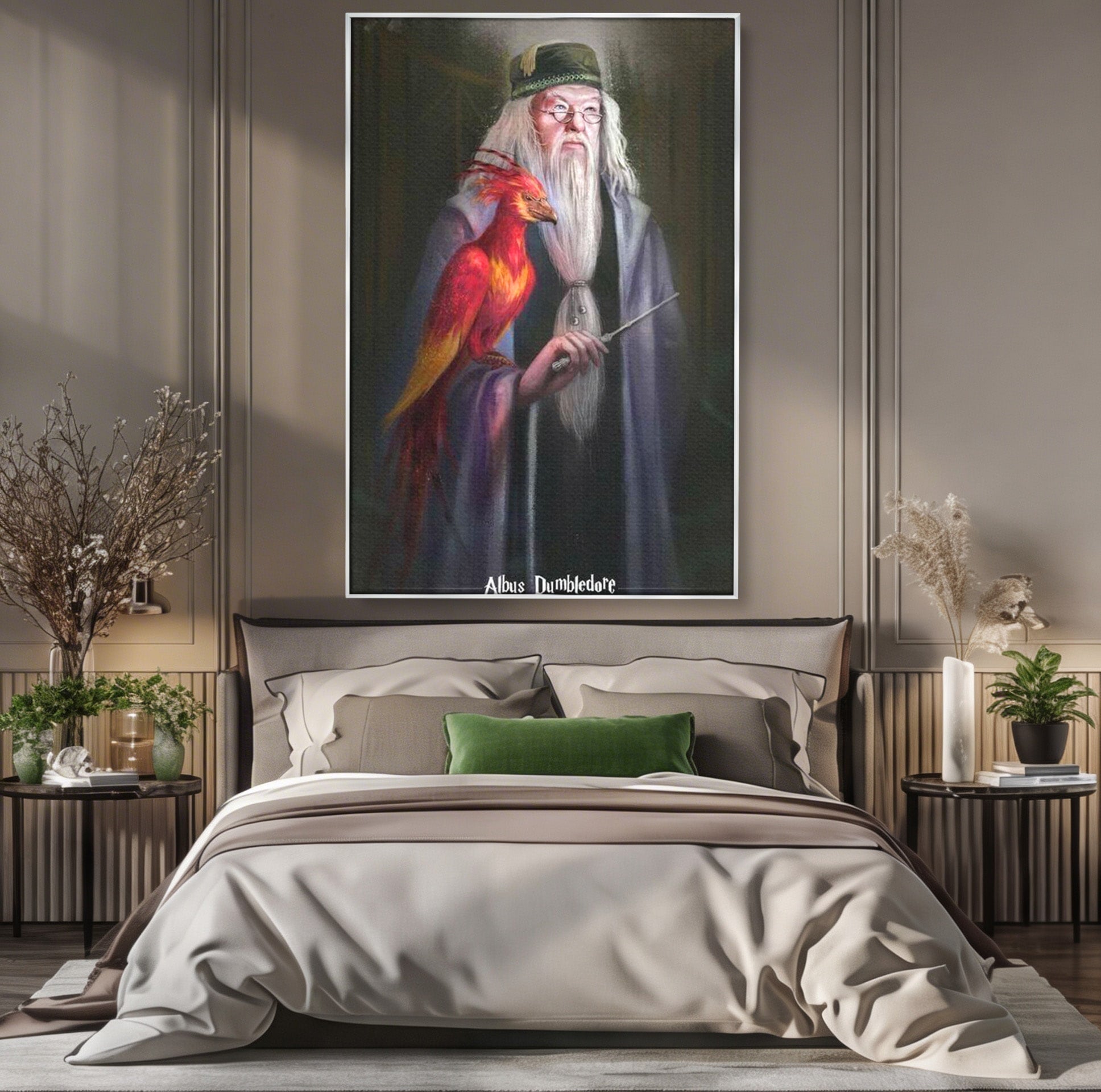 Tablou Canvas Premium LuxCanva® PI1228, Albus Dumbledore , Vrajitor, Pasare, Magie, Fantezie, Profesor, Living, Culori Vibrante
