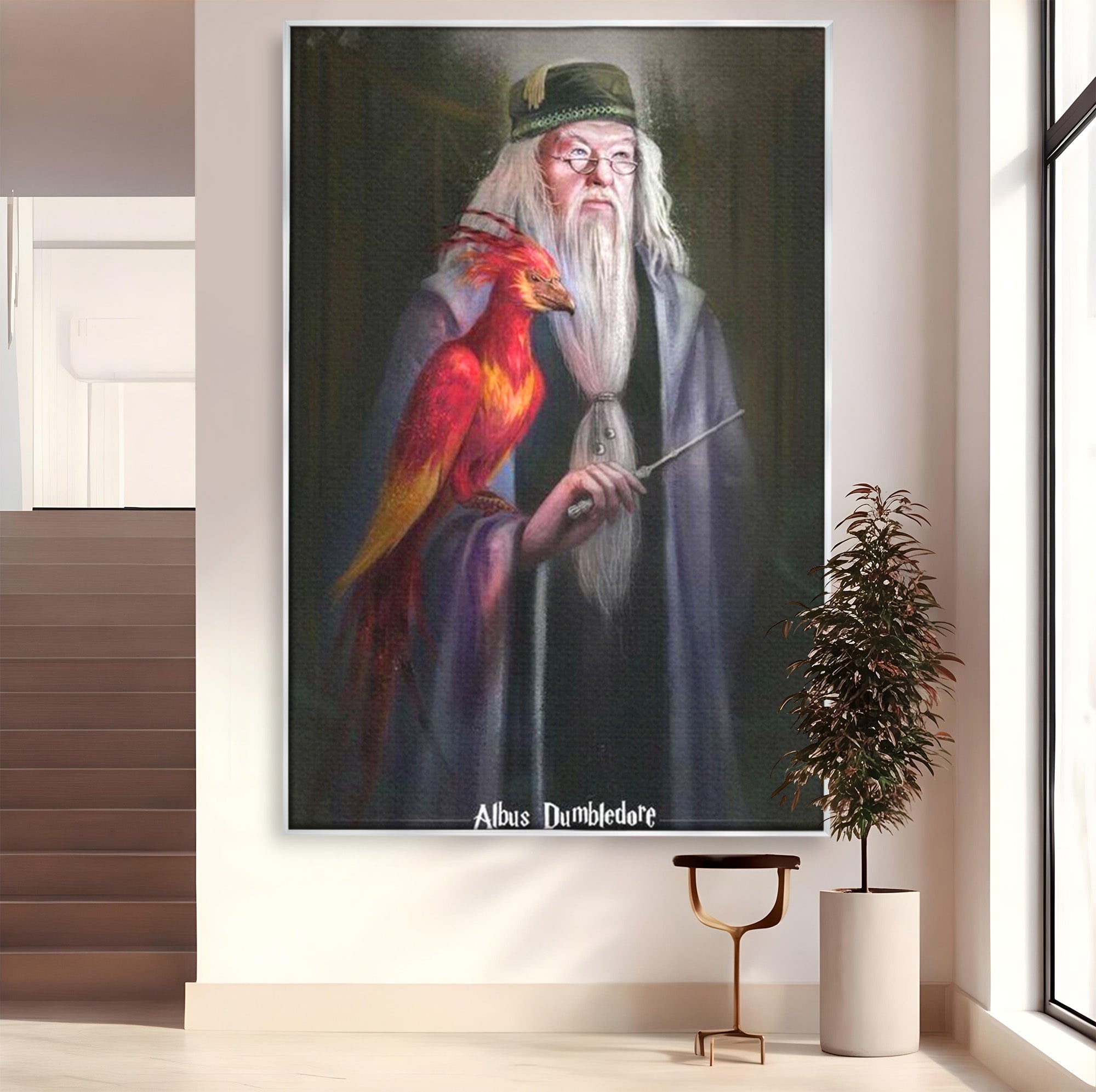 Tablou Canvas Premium LuxCanva® PI1228, Albus Dumbledore , Vrajitor, Pasare, Magie, Fantezie, Profesor, Living, Culori Vibrante
