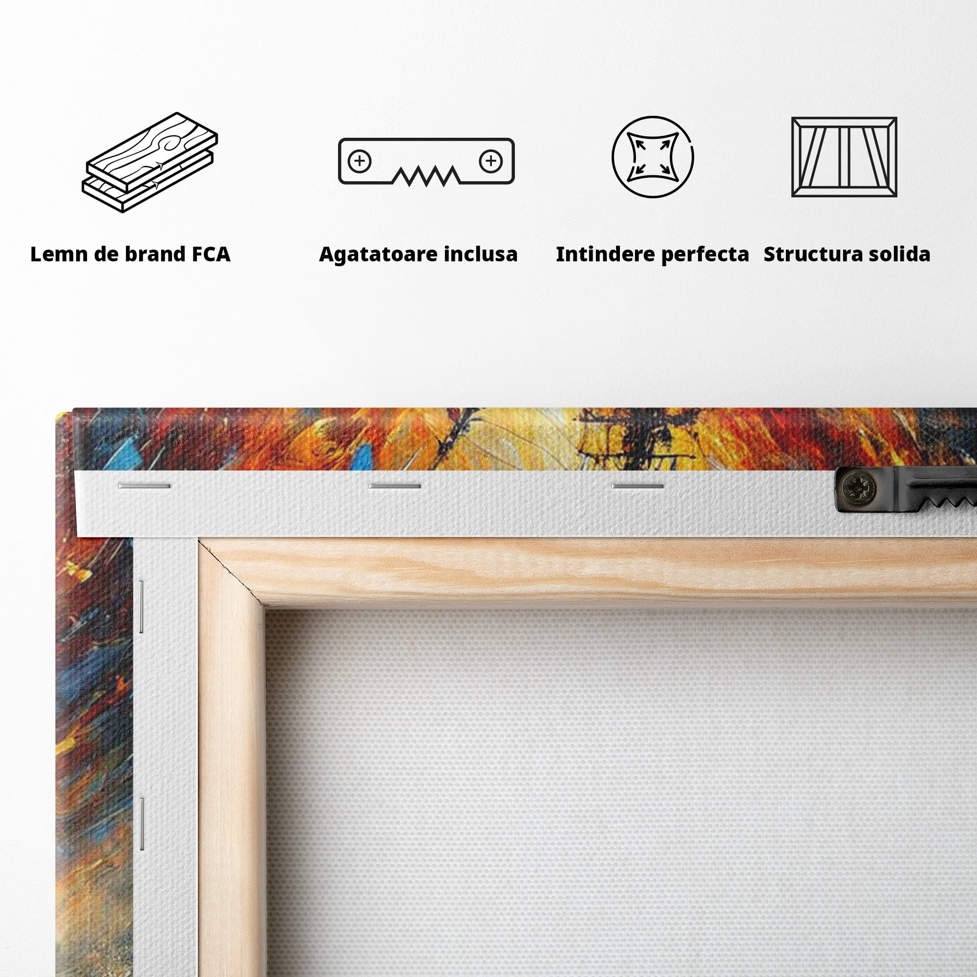 Tablou Canvas Premium LuxCanva® PI1230, Corabie In Furtuna, Nava, Mare, Furtuna, Peisaj Marin, Dramatic, Living, Culori Vibrante