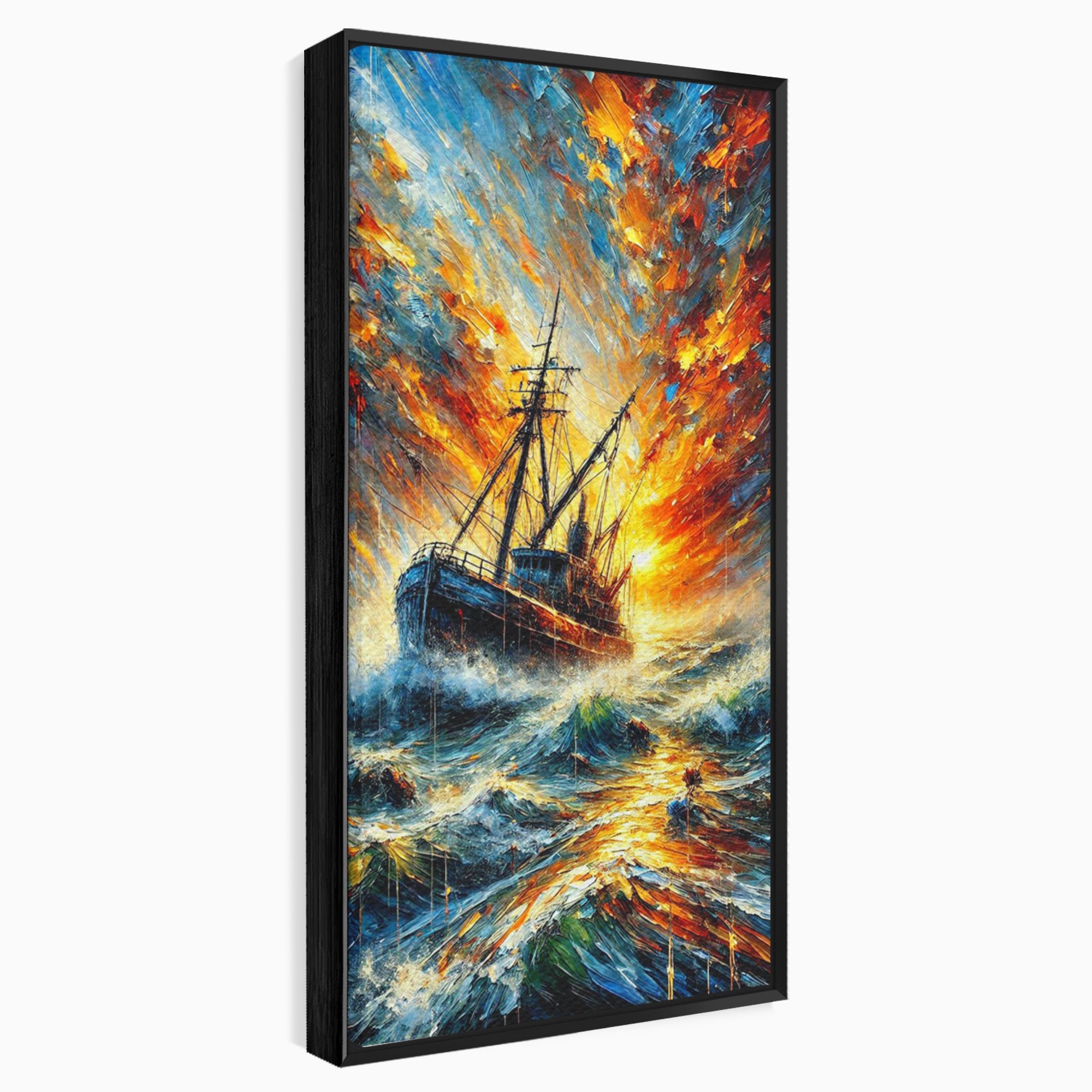 Tablou Canvas Premium LuxCanva® PI1230, Corabie In Furtuna, Nava, Mare, Furtuna, Peisaj Marin, Dramatic, Living, Culori Vibrante