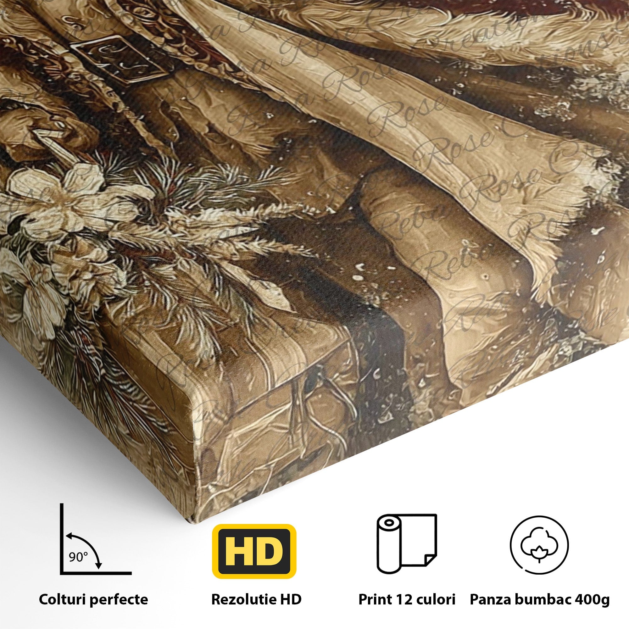 Tablou Canvas Premium LuxCanva® PI1232, Mos Craciun Cu Sacul De Cadouri, Santa Caus, Cadouri, Iarna, Sarbatoare, Living, Culori Vibrante