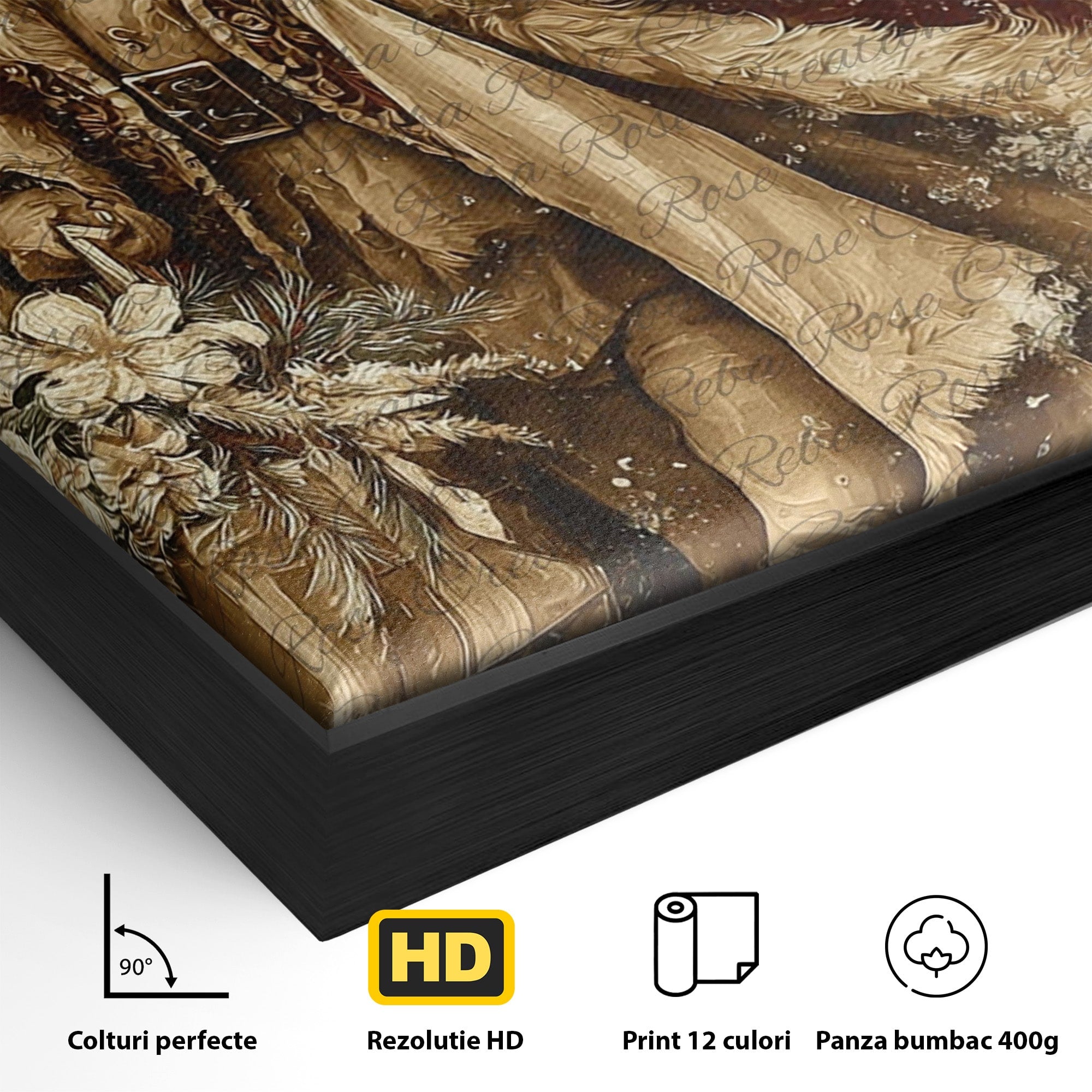 Tablou Canvas Premium LuxCanva® PI1232, Mos Craciun Cu Sacul De Cadouri, Santa Caus, Cadouri, Iarna, Sarbatoare, Living, Culori Vibrante