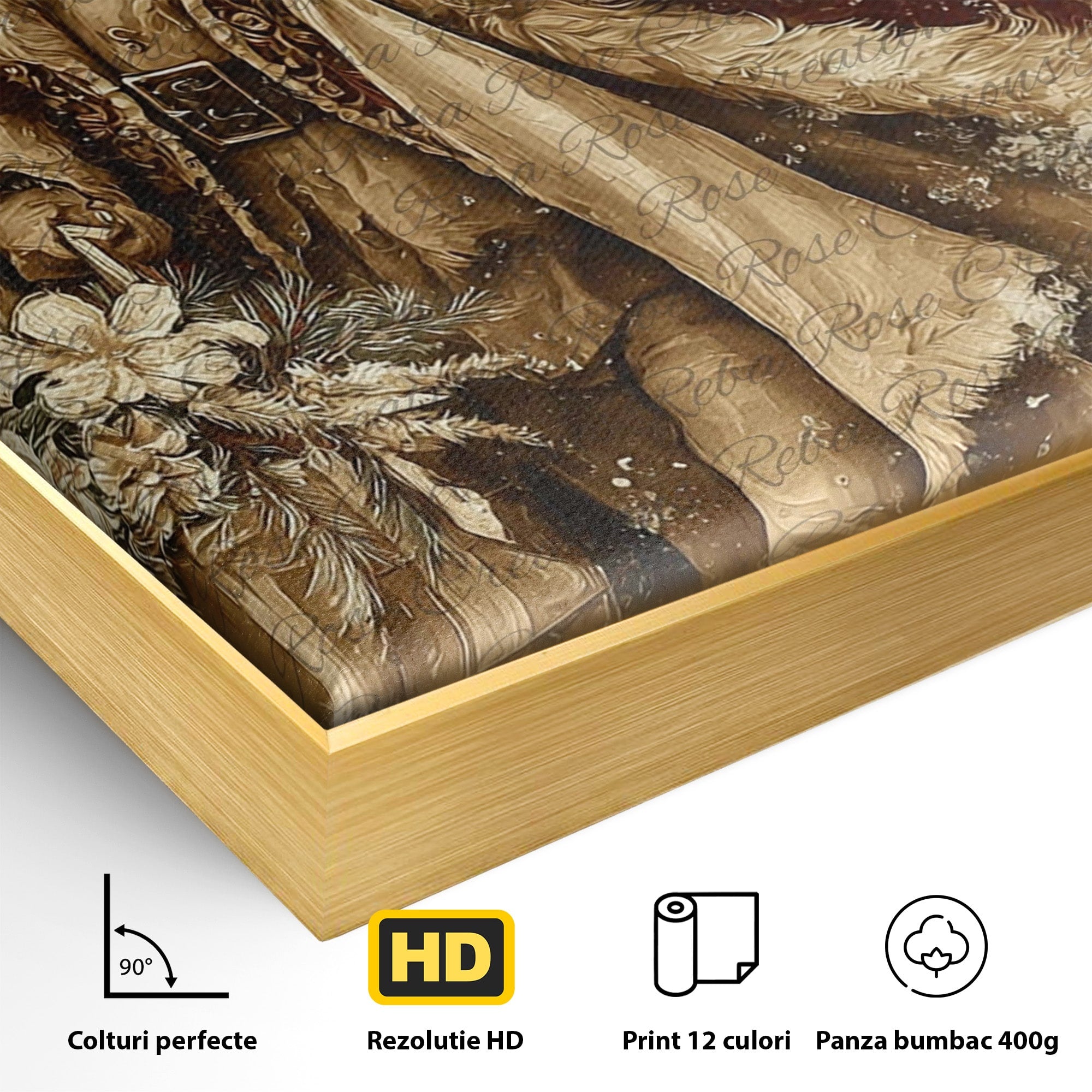Tablou Canvas Premium LuxCanva® PI1232, Mos Craciun Cu Sacul De Cadouri, Santa Caus, Cadouri, Iarna, Sarbatoare, Living, Culori Vibrante