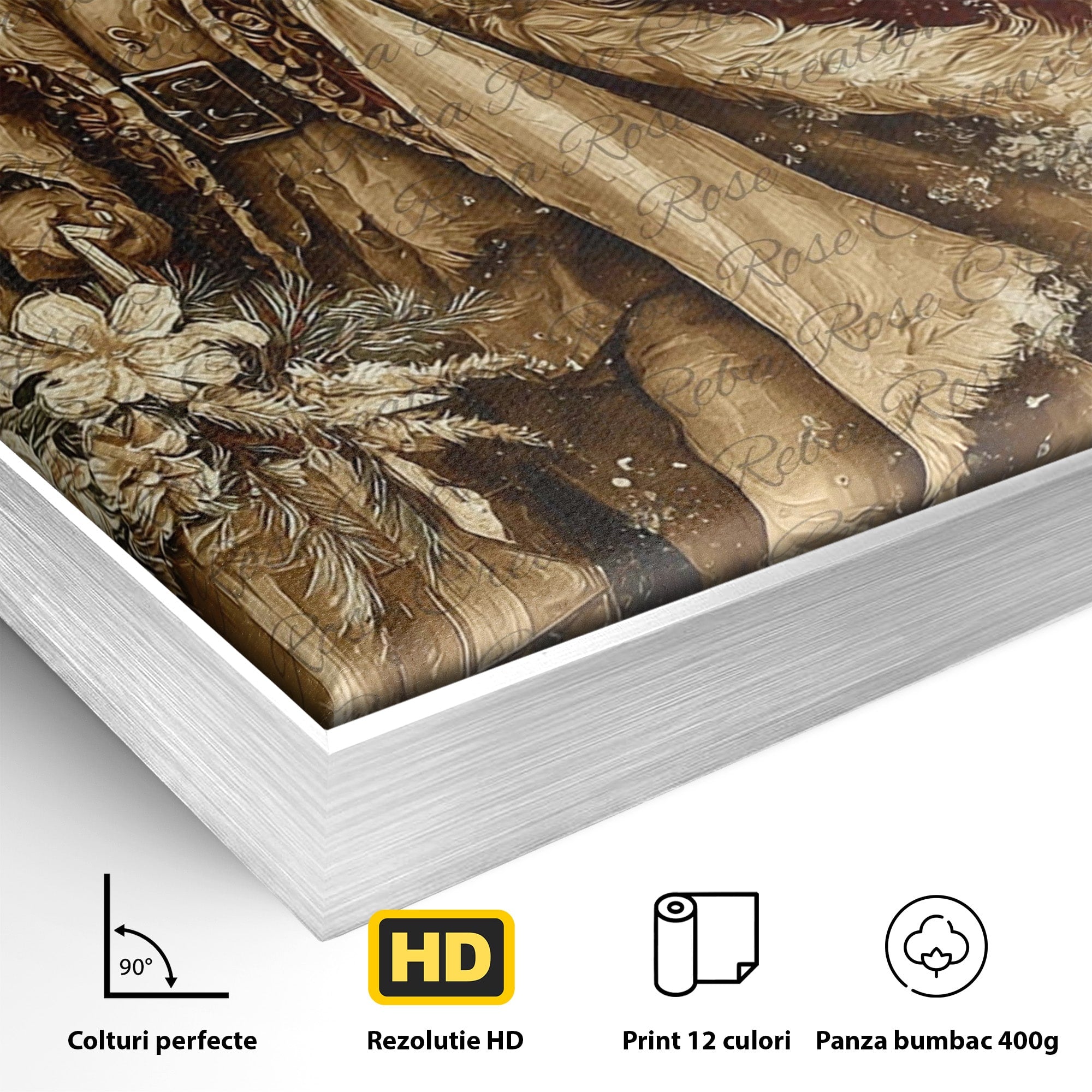 Tablou Canvas Premium LuxCanva® PI1232, Mos Craciun Cu Sacul De Cadouri, Santa Caus, Cadouri, Iarna, Sarbatoare, Living, Culori Vibrante