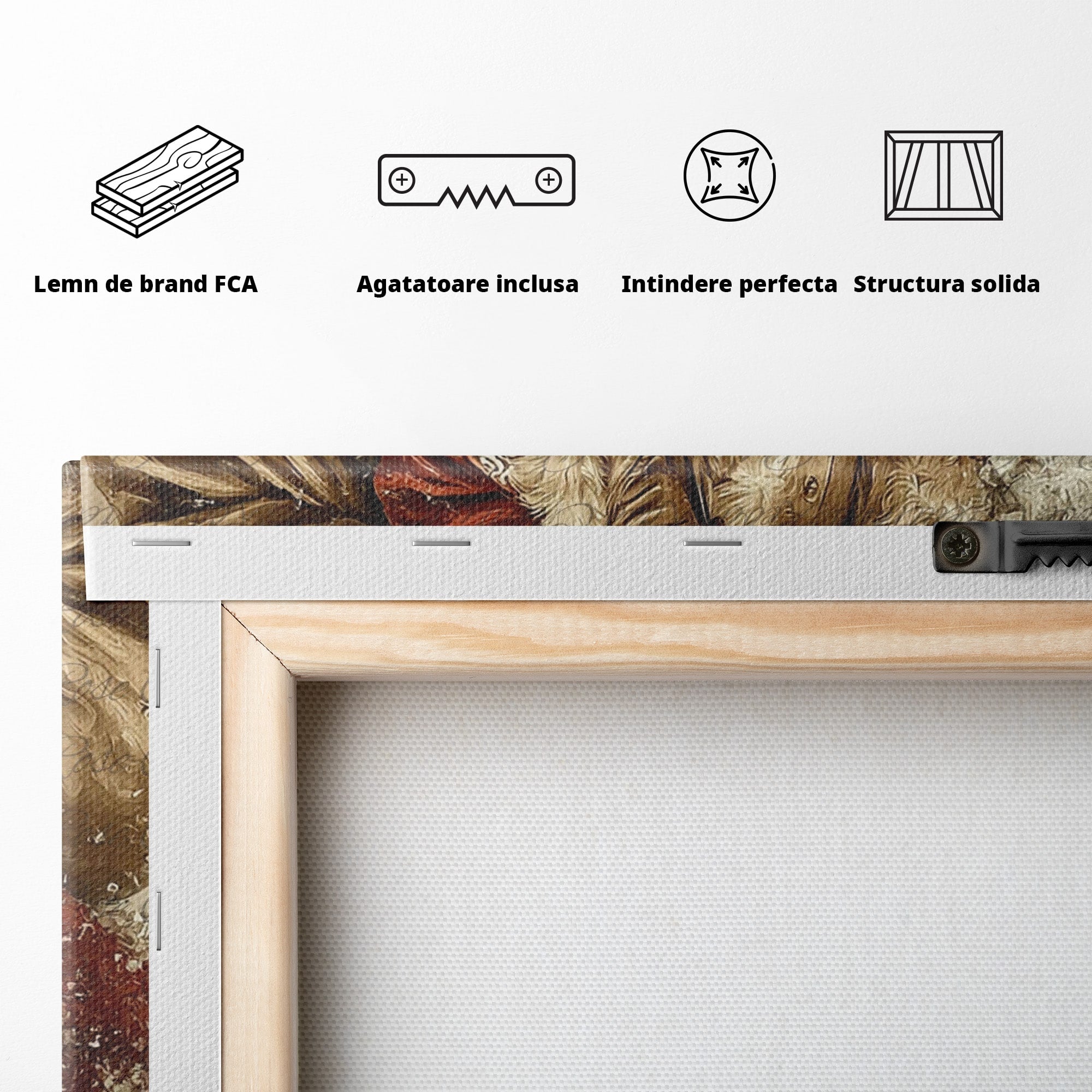 Tablou Canvas Premium LuxCanva® PI1232, Mos Craciun Cu Sacul De Cadouri, Santa Caus, Cadouri, Iarna, Sarbatoare, Living, Culori Vibrante