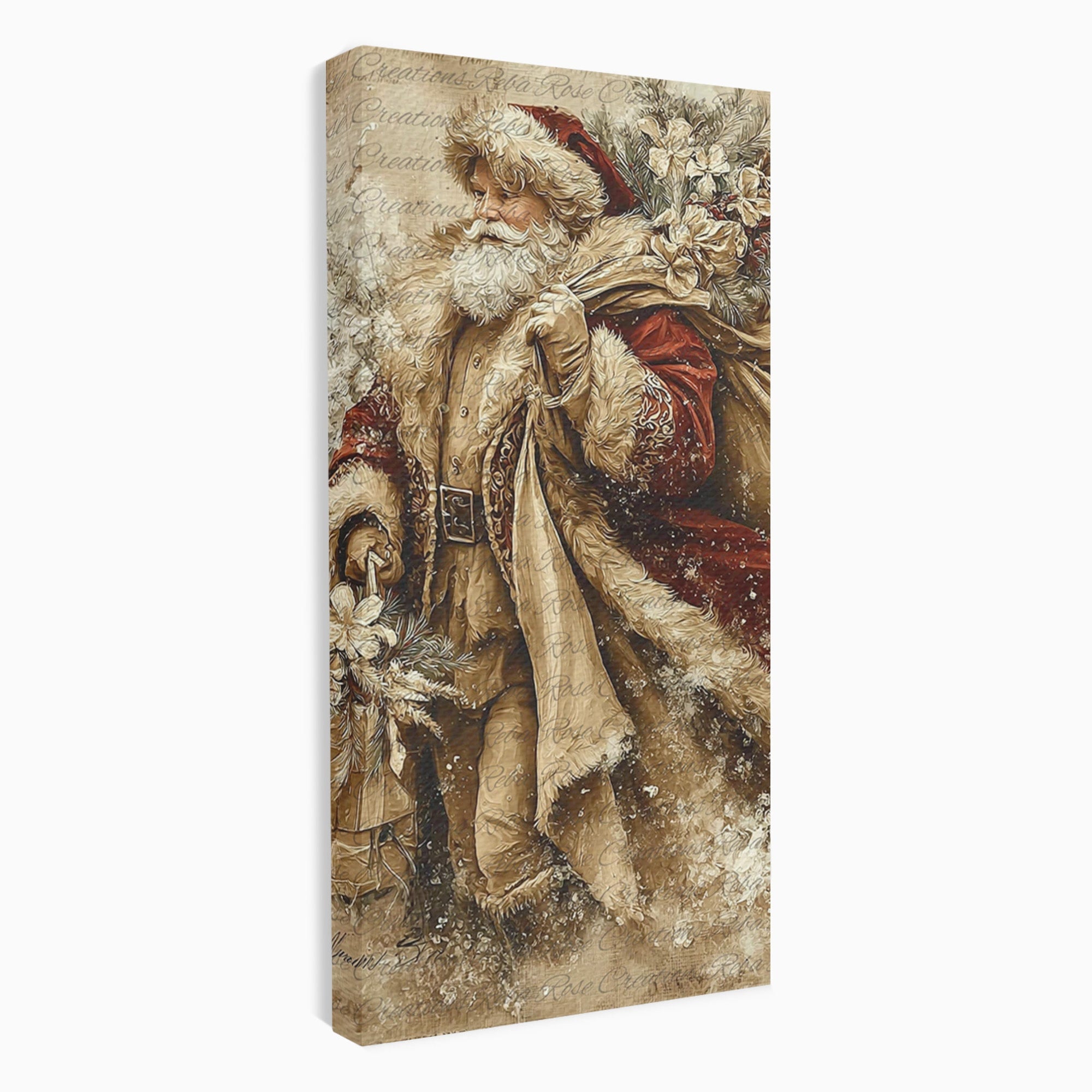 Tablou Canvas Premium LuxCanva® PI1232, Mos Craciun Cu Sacul De Cadouri, Santa Caus, Cadouri, Iarna, Sarbatoare, Living, Culori Vibrante