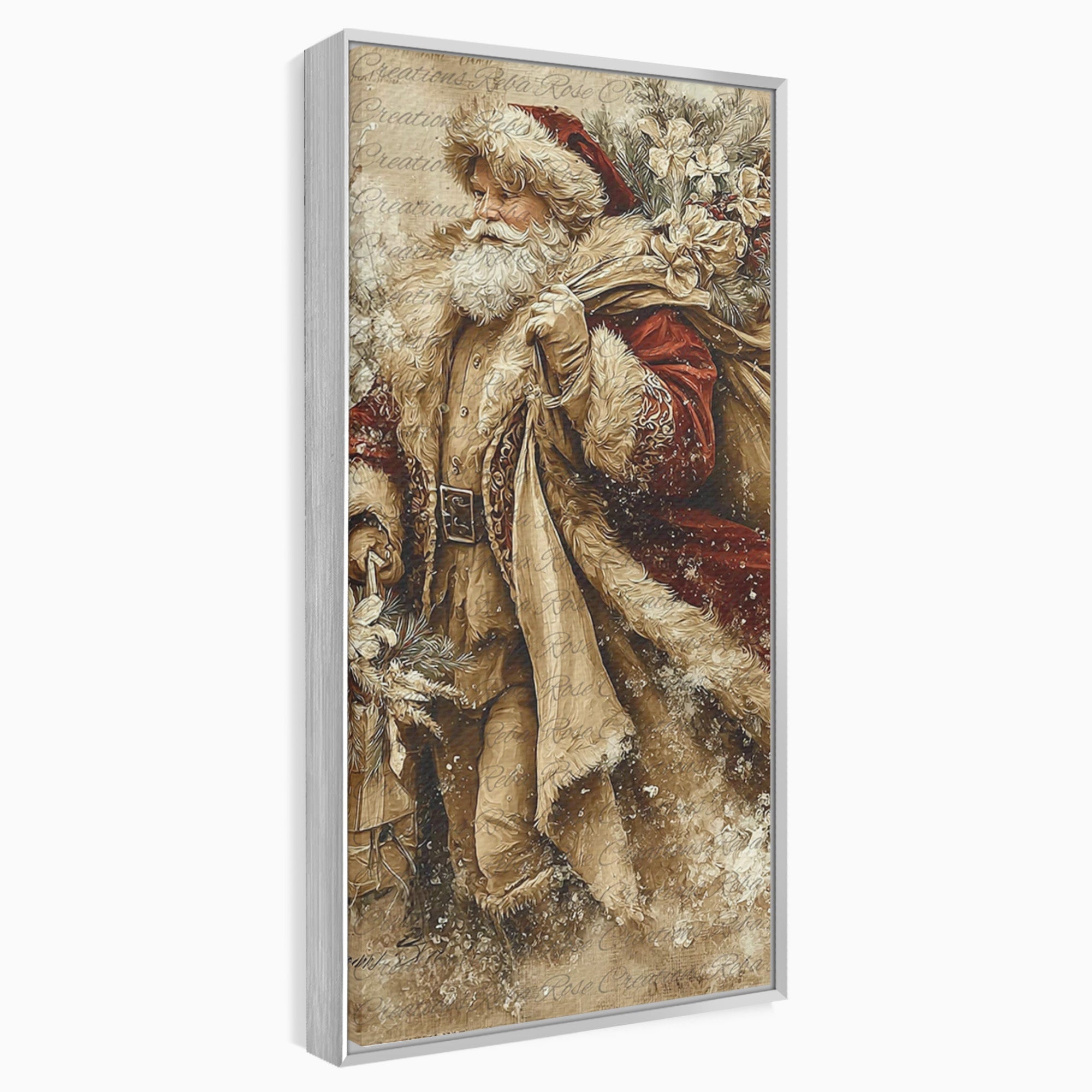 Tablou Canvas Premium LuxCanva® PI1232, Mos Craciun Cu Sacul De Cadouri, Santa Caus, Cadouri, Iarna, Sarbatoare, Living, Culori Vibrante