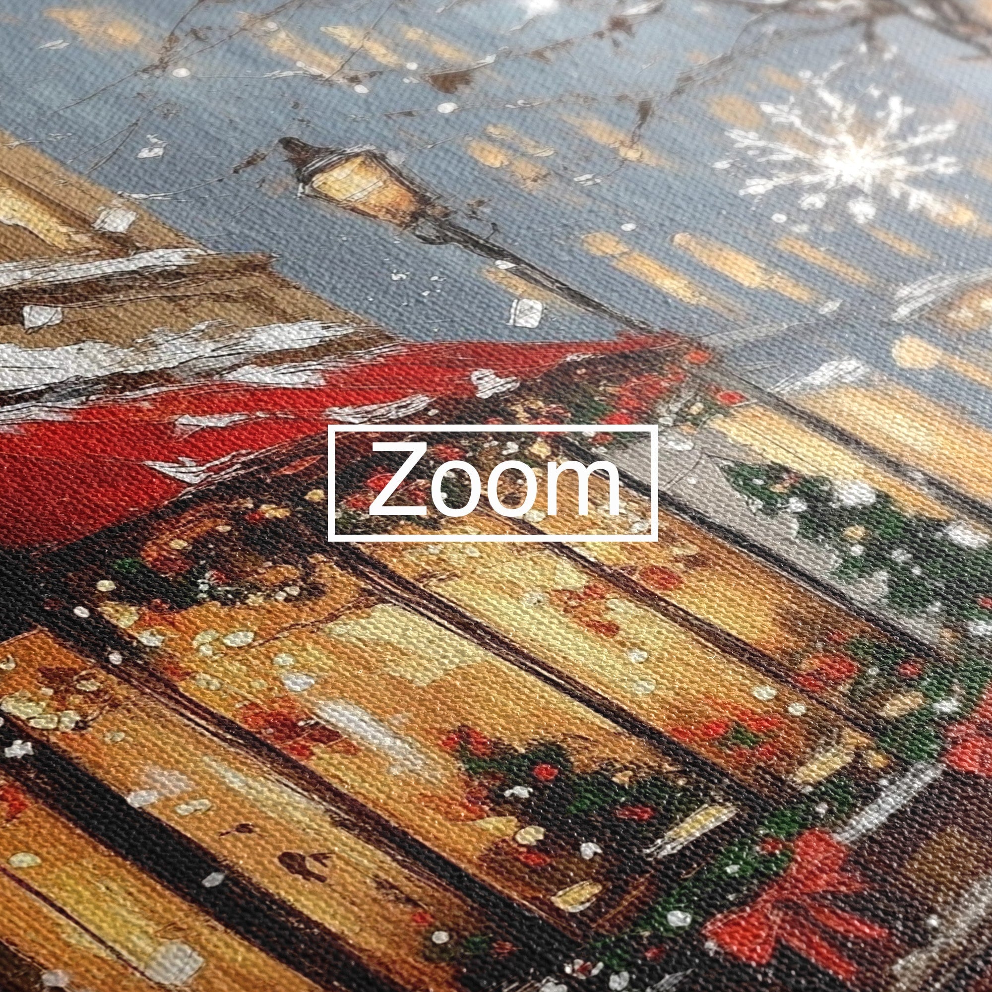 Tablou Canvas Premium LuxCanva® PI1233, Iarna In Oras, Anotimp, Strazi, Cuplu, Living, Romantic, Strada, Culori Vibrante