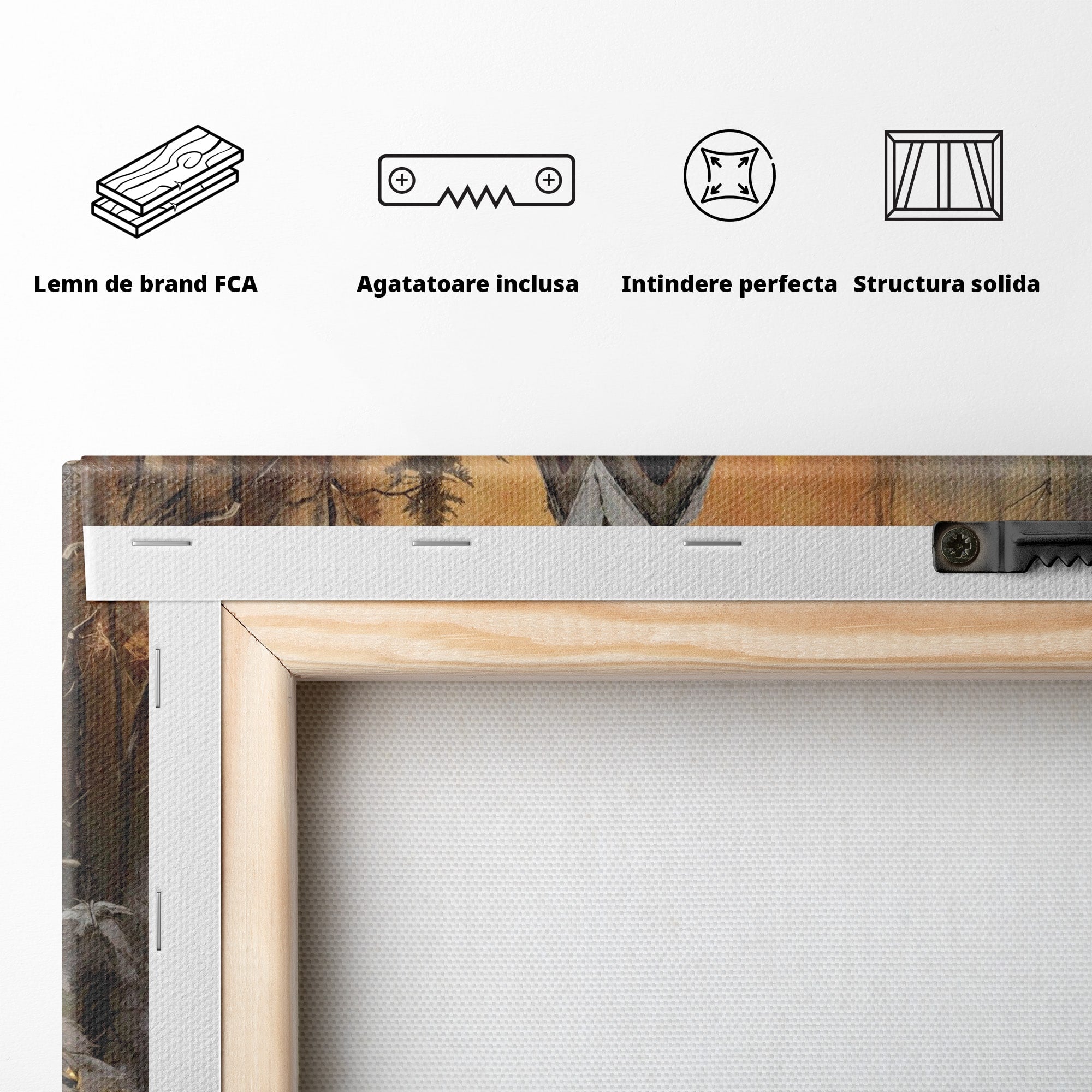 Tablou Canvas Premium LuxCanva® PI1234, Biserica De Craciun,Lacas, Iarna, Craciun, Peisaj, Living, Dormitor, Culori Vibrante