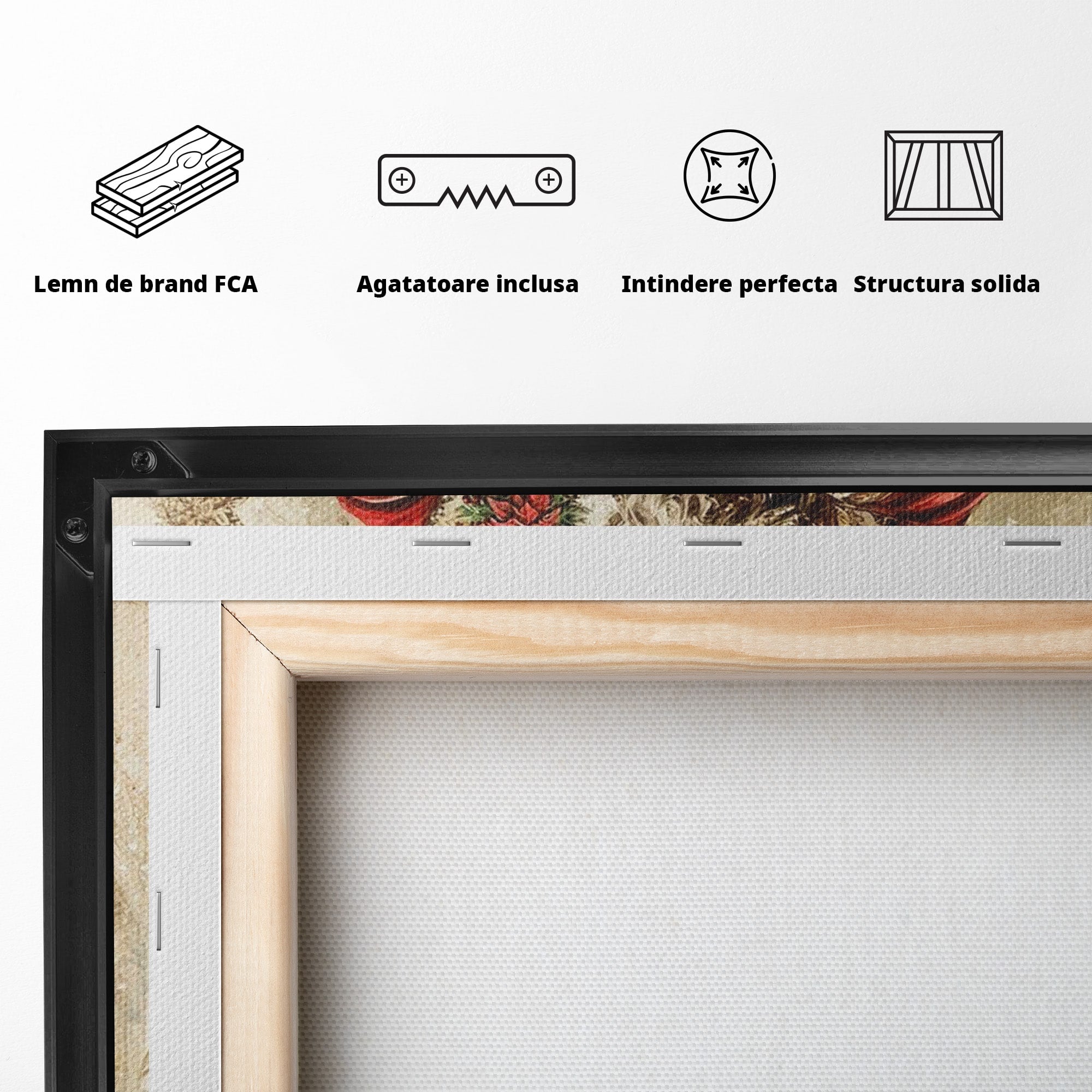 Tablou Canvas Premium LuxCanva® PI1235, Mos Craciun Regal, Rosu, Sarbatori, Iarna, Tradiție, Living, Culori Vibrante