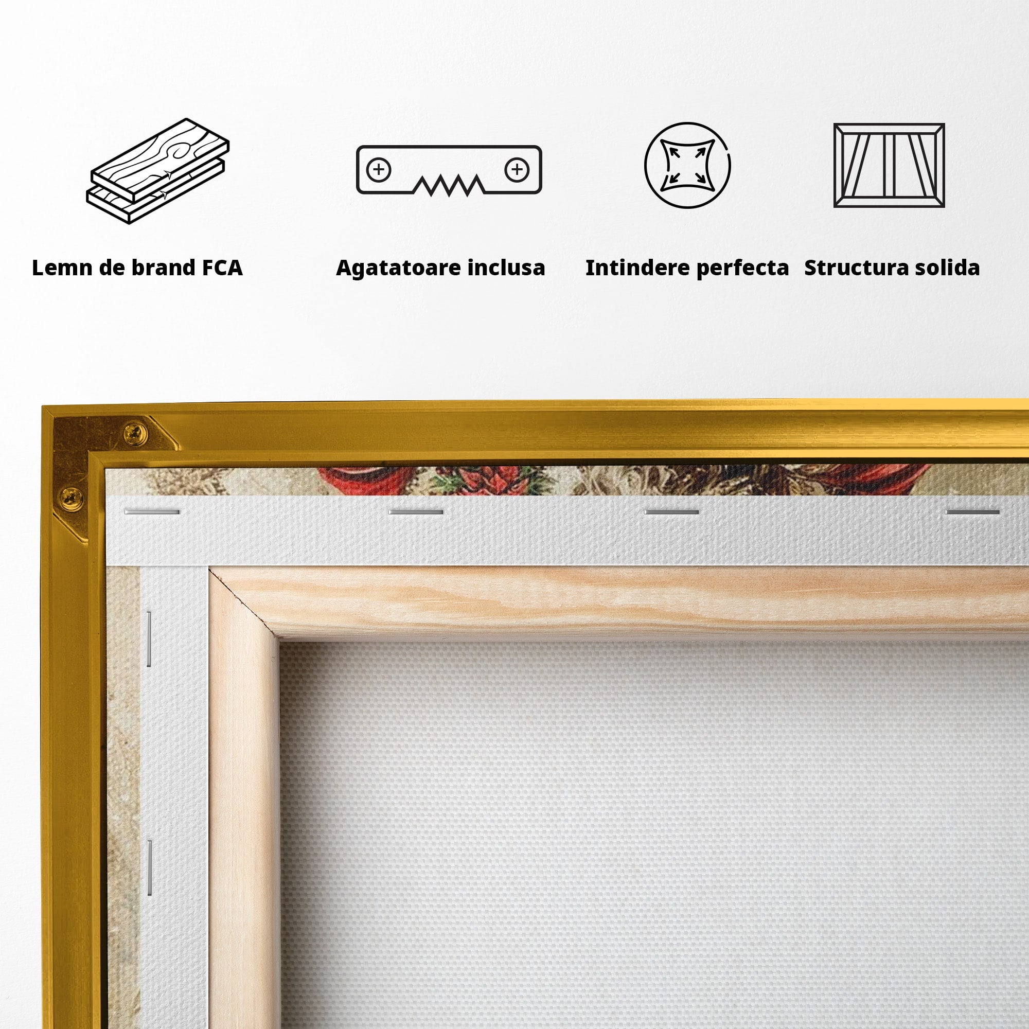 Tablou Canvas Premium LuxCanva® PI1235, Mos Craciun Regal, Rosu, Sarbatori, Iarna, Tradiție, Living, Culori Vibrante