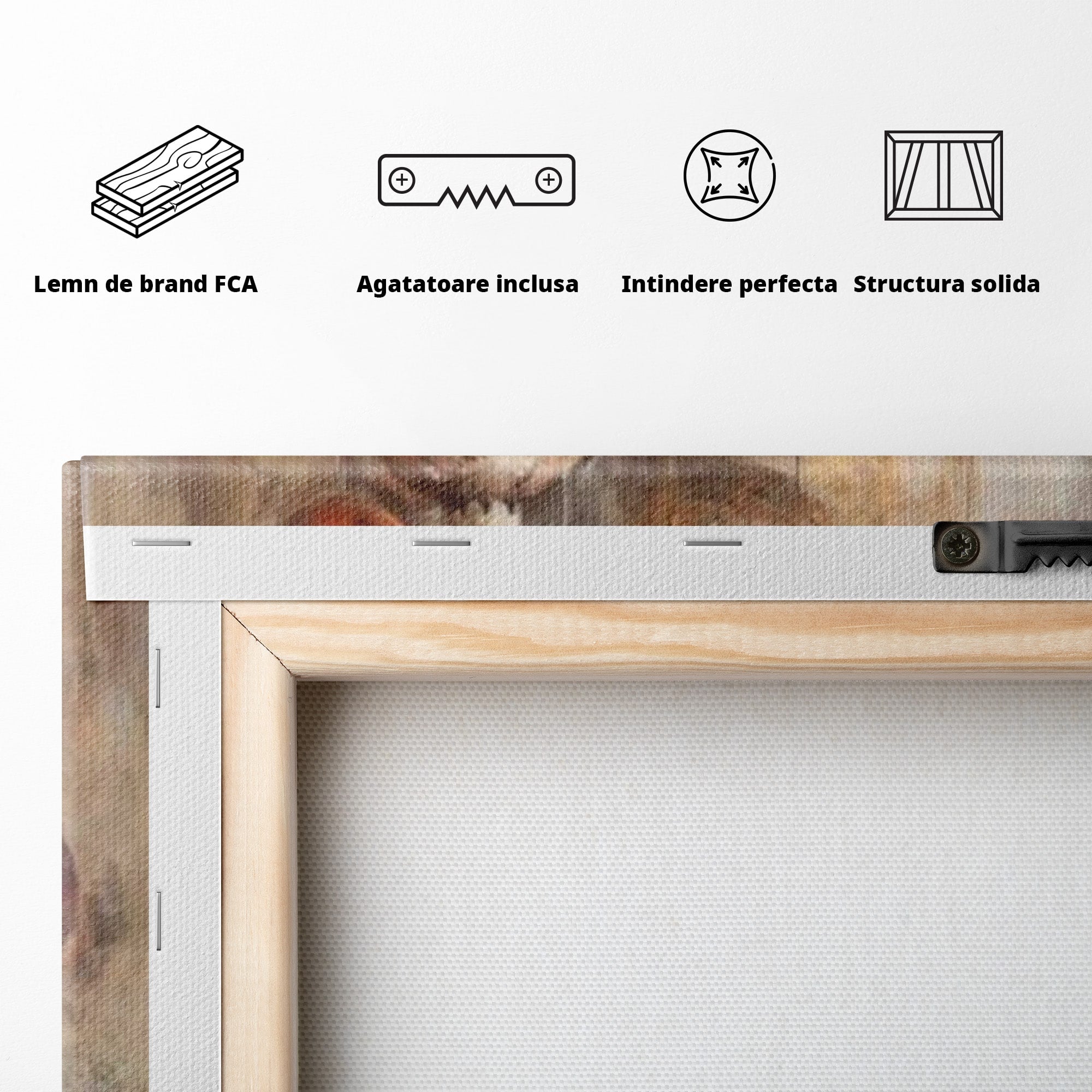 Tablou Canvas Premium LuxCanva® PI1236, Globuri De Craciun Vintage, Decoratiuni, Brad, Rosu, Sarbatori, Living, Culori Vibrante