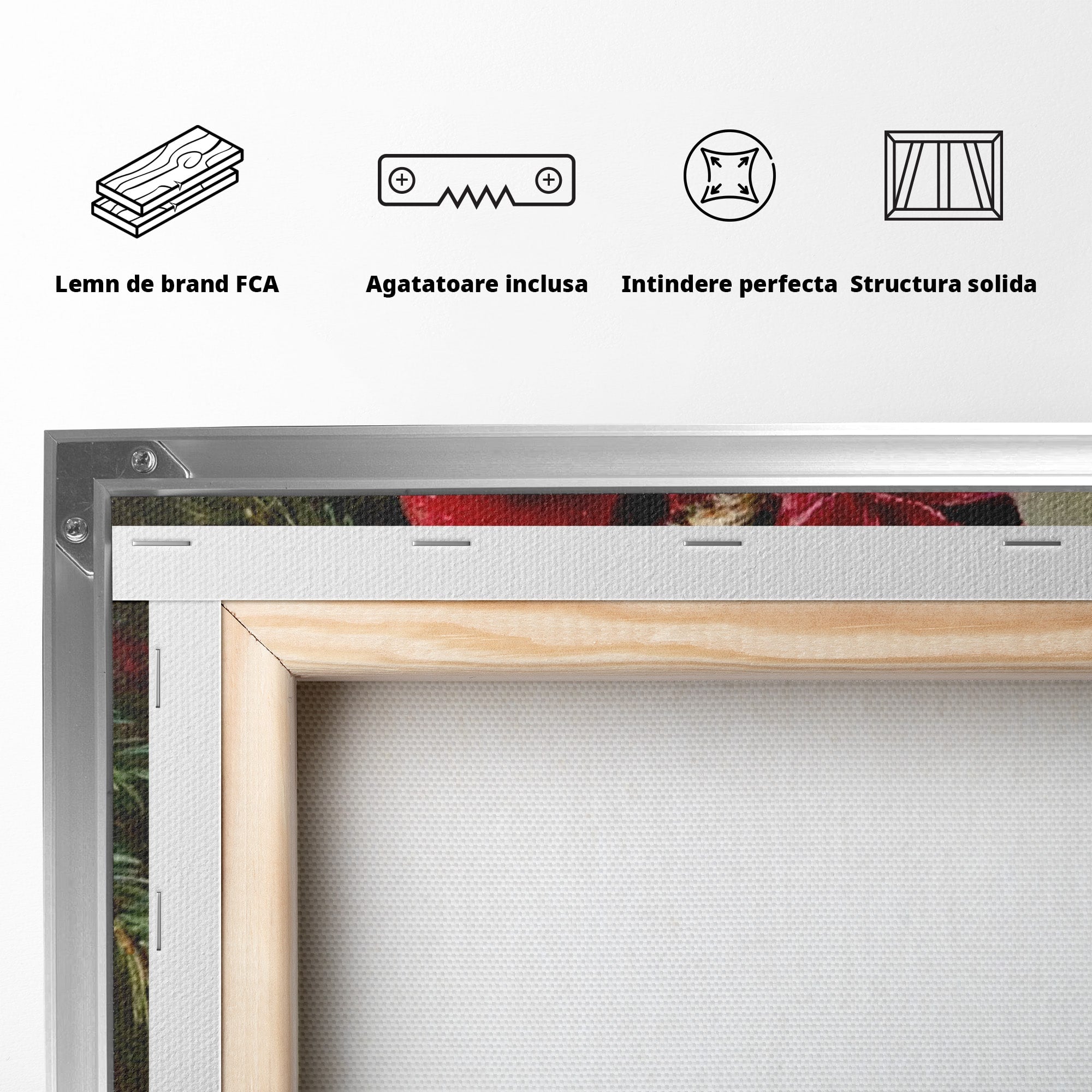 Tablou Canvas Premium LuxCanva® PI1237, Clopot De Craciun, Funda, Rosu, Decoratiuni, Sarbatori, Living, Culori Vibrante