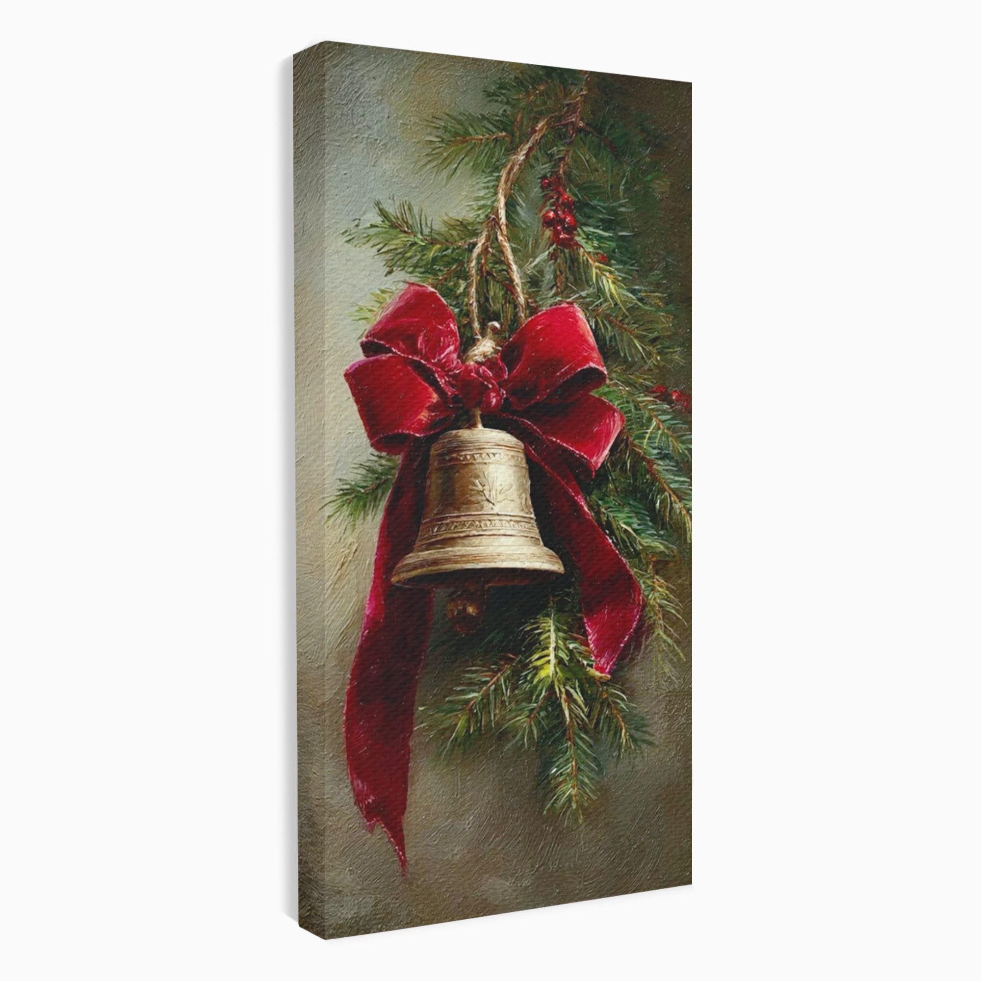 Tablou Canvas Premium LuxCanva® PI1237, Clopot De Craciun, Funda, Rosu, Decoratiuni, Sarbatori, Living, Culori Vibrante