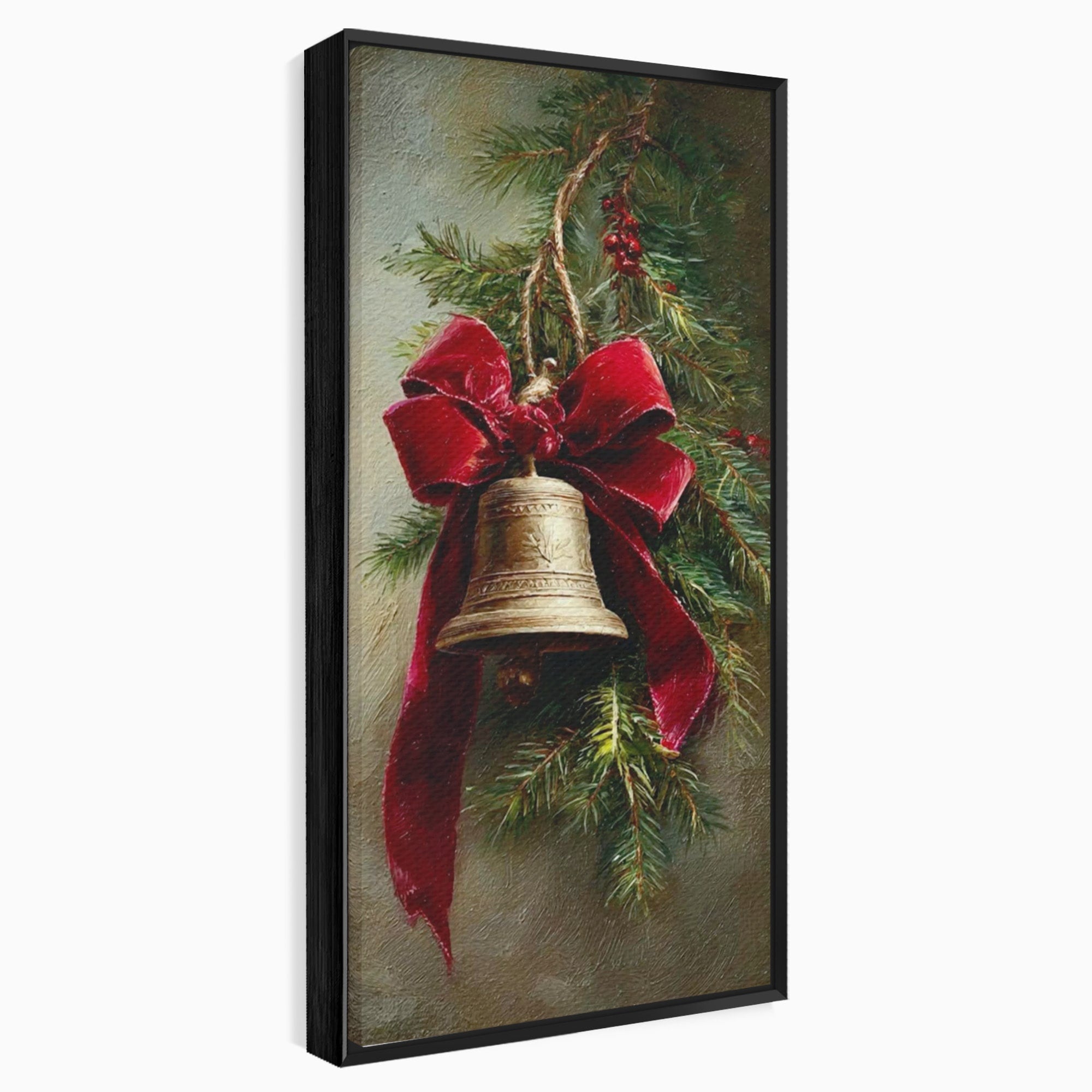Tablou Canvas Premium LuxCanva® PI1237, Clopot De Craciun, Funda, Rosu, Decoratiuni, Sarbatori, Living, Culori Vibrante
