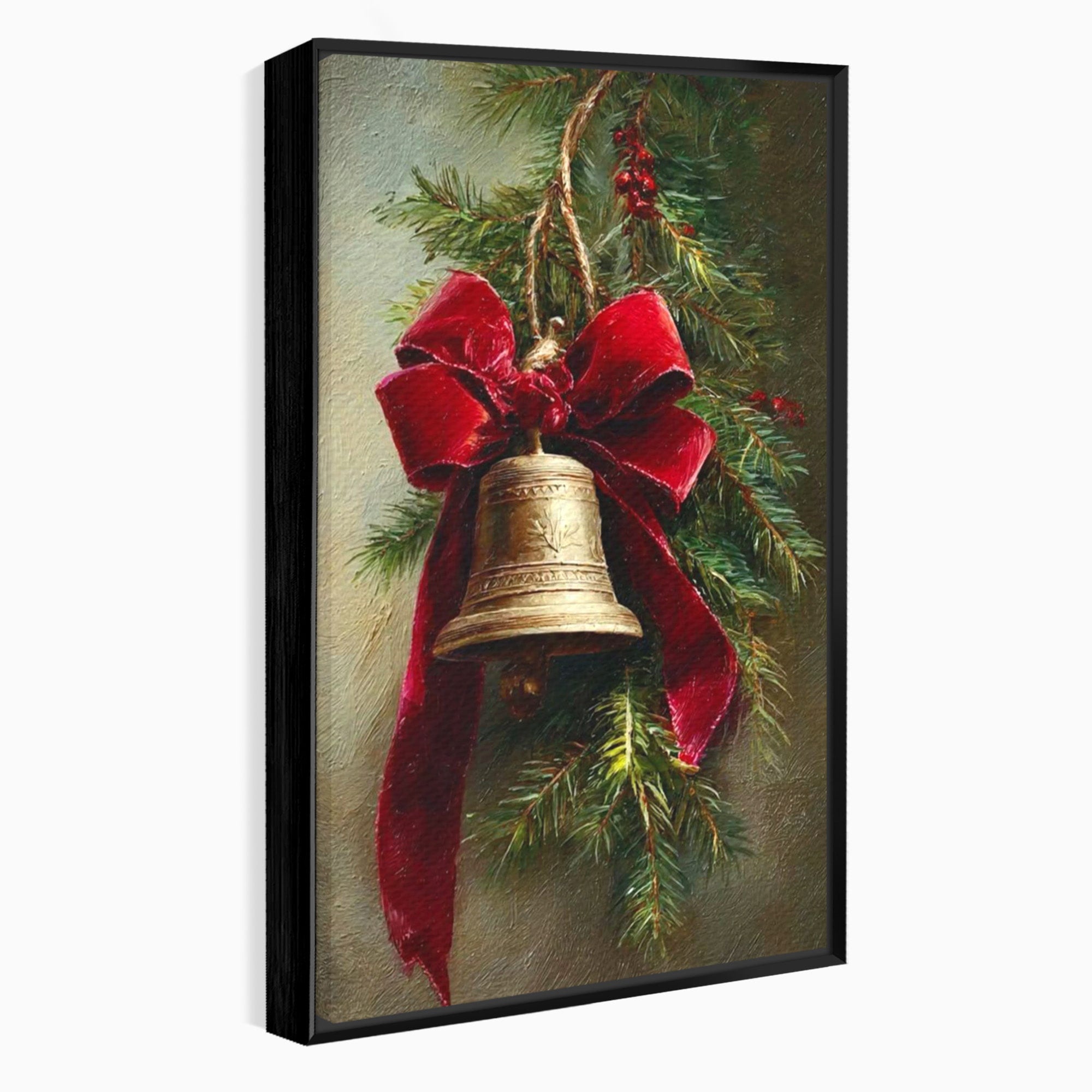 Tablou Canvas Premium LuxCanva® PI1237, Clopot De Craciun, Funda, Rosu, Decoratiuni, Sarbatori, Living, Culori Vibrante