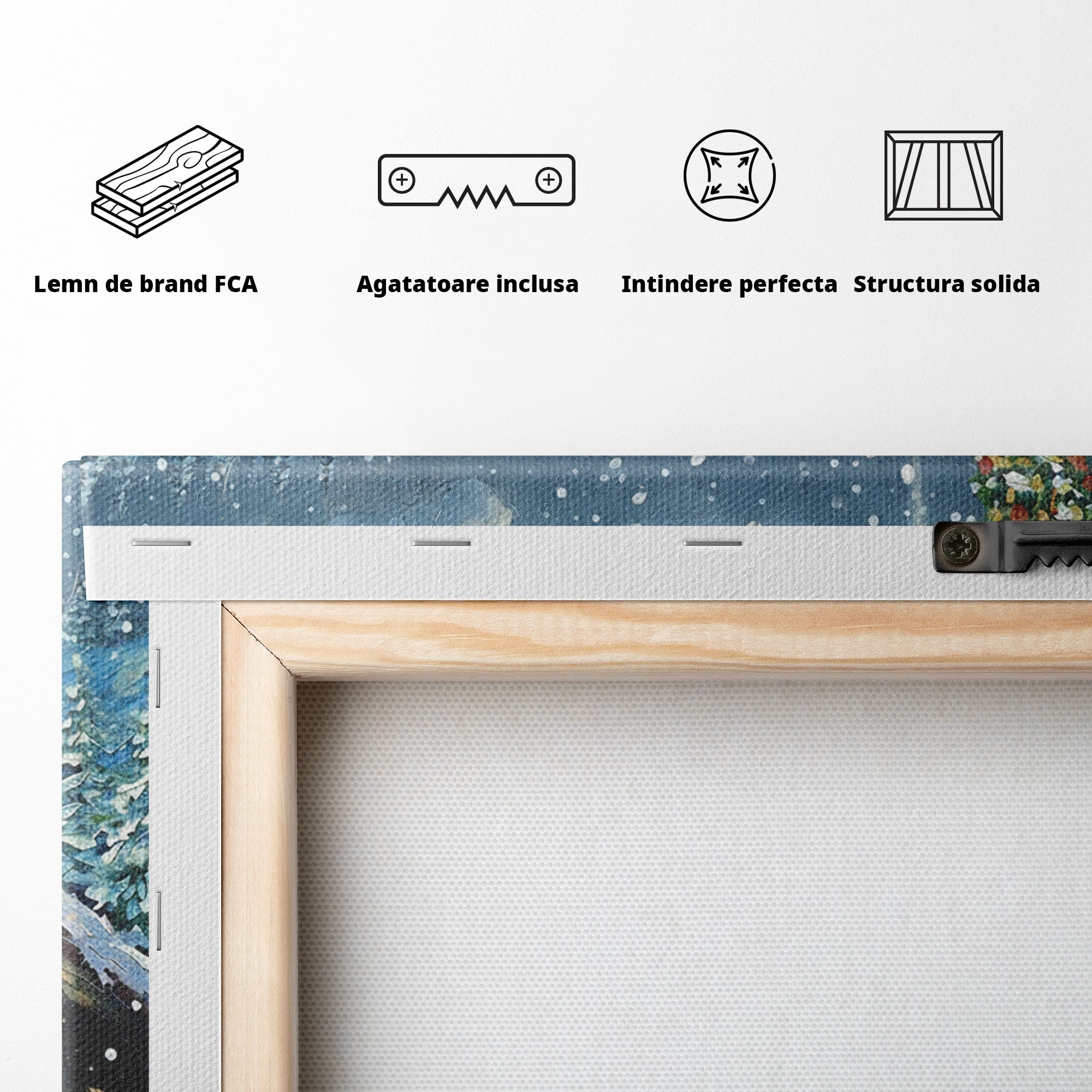 Tablou Canvas Premium LuxCanva® PI1239, Nasterea Domnului, Iarna, Craciun, Hristos, Religios, Living, Dormitor, Culori Vibrante