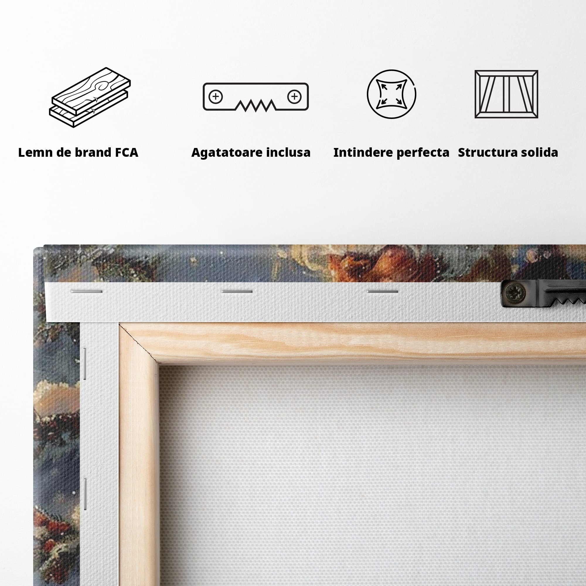 Tablou Canvas Premium LuxCanva® PI1240, Mos Craciun Cu Felinar, Barba, Copilarie, Sarbatori, Magie, Living, Culori Vibrante