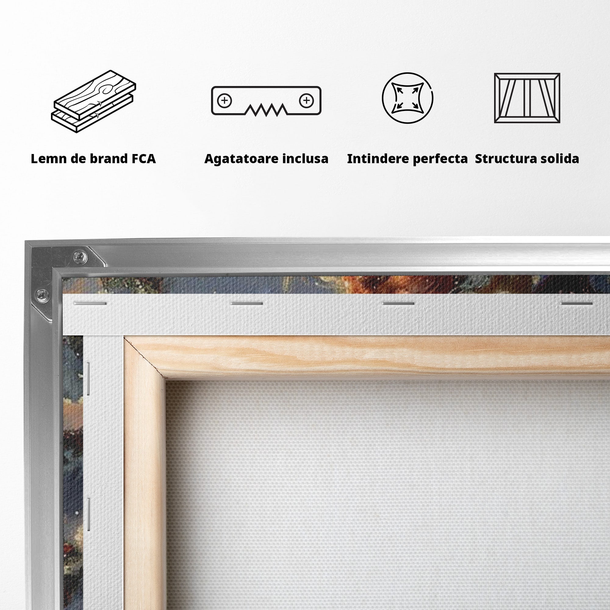 Tablou Canvas Premium LuxCanva® PI1240, Mos Craciun Cu Felinar, Barba, Copilarie, Sarbatori, Magie, Living, Culori Vibrante
