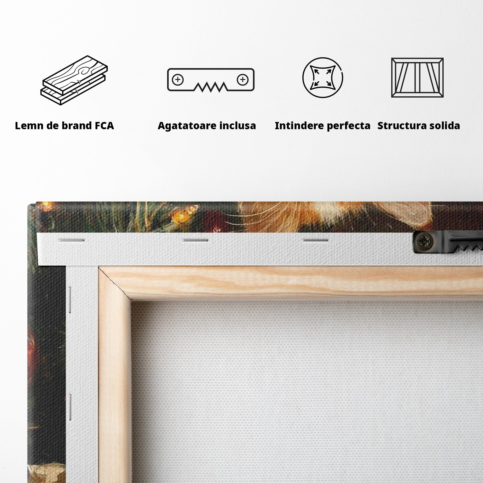 Tablou Canvas Premium LuxCanva® PI1242, Pisicuta De Craciun,Labute, Felina, Cadouri, Brad, Living, Culori Vibrante