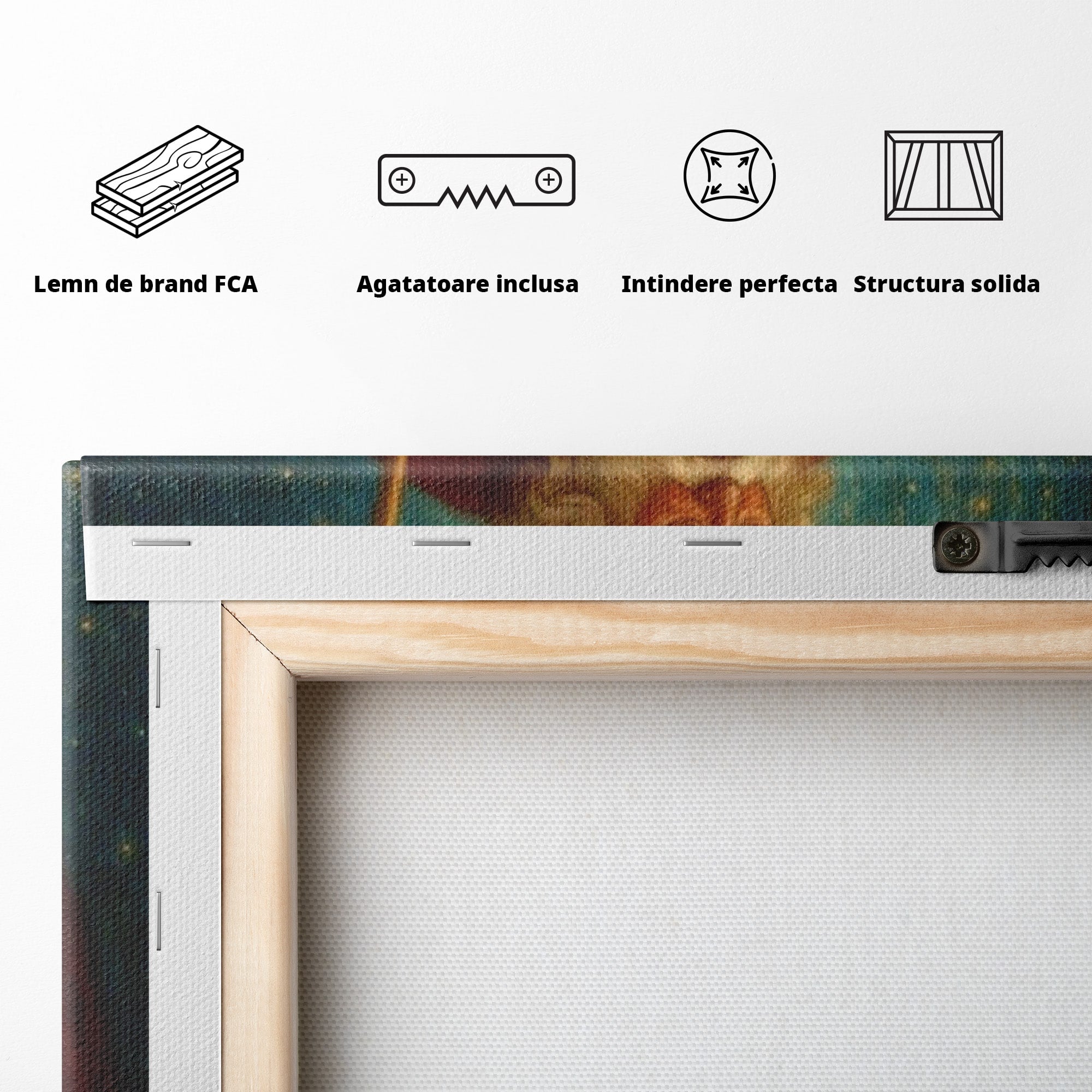 Tablou Canvas Premium LuxCanva® PI1243, Mos Nicolae, Ghetute, Cadouri, Sarbatori, Traditie, Living, Culori Vibrante