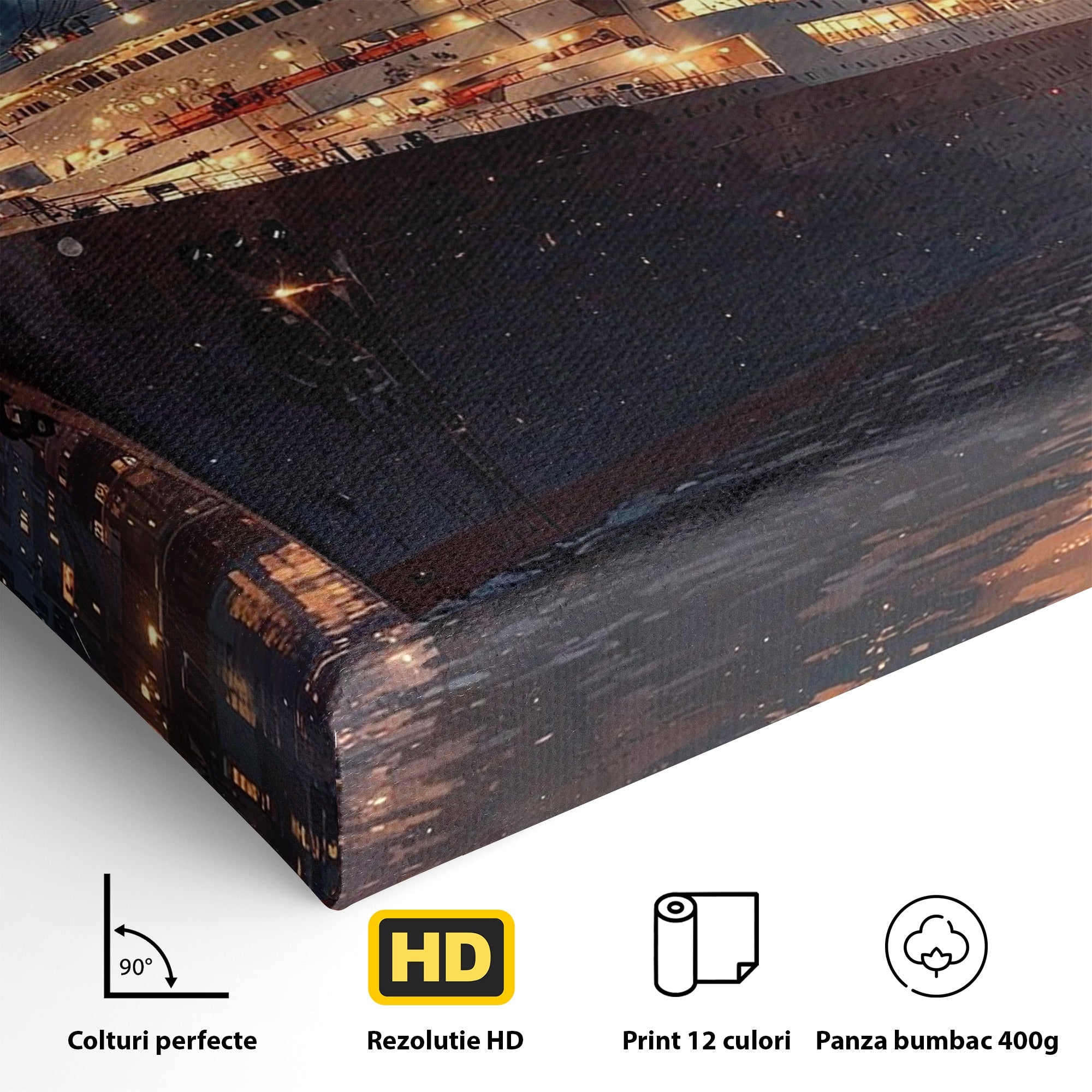Tablou Canvas Premium LuxCanva® PI1244, Titanic In Noapte, Vapor, Ocean, Reflectii, Marina, Living, Culori Vibrante