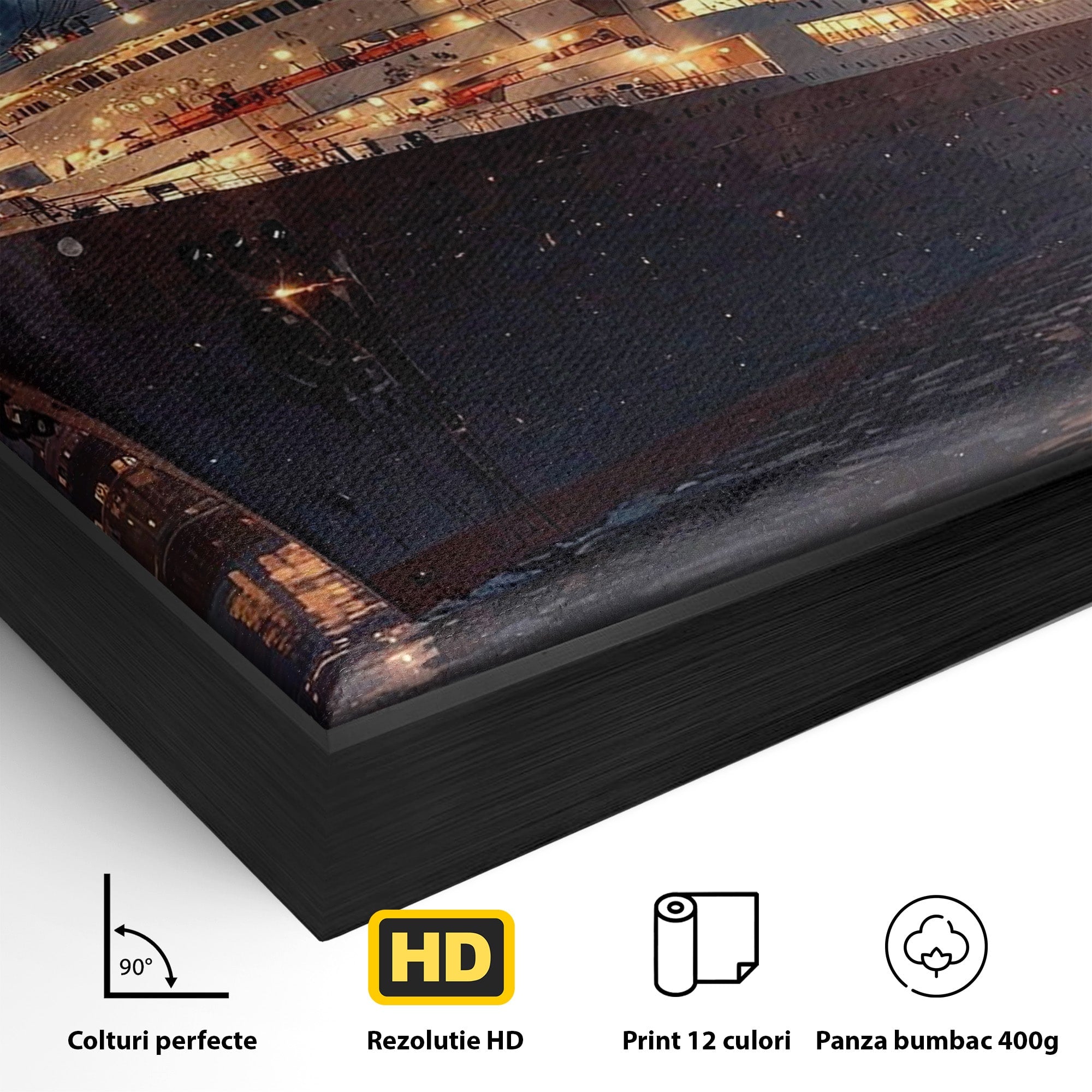 Tablou Canvas Premium LuxCanva® PI1244, Titanic In Noapte, Vapor, Ocean, Reflectii, Marina, Living, Culori Vibrante