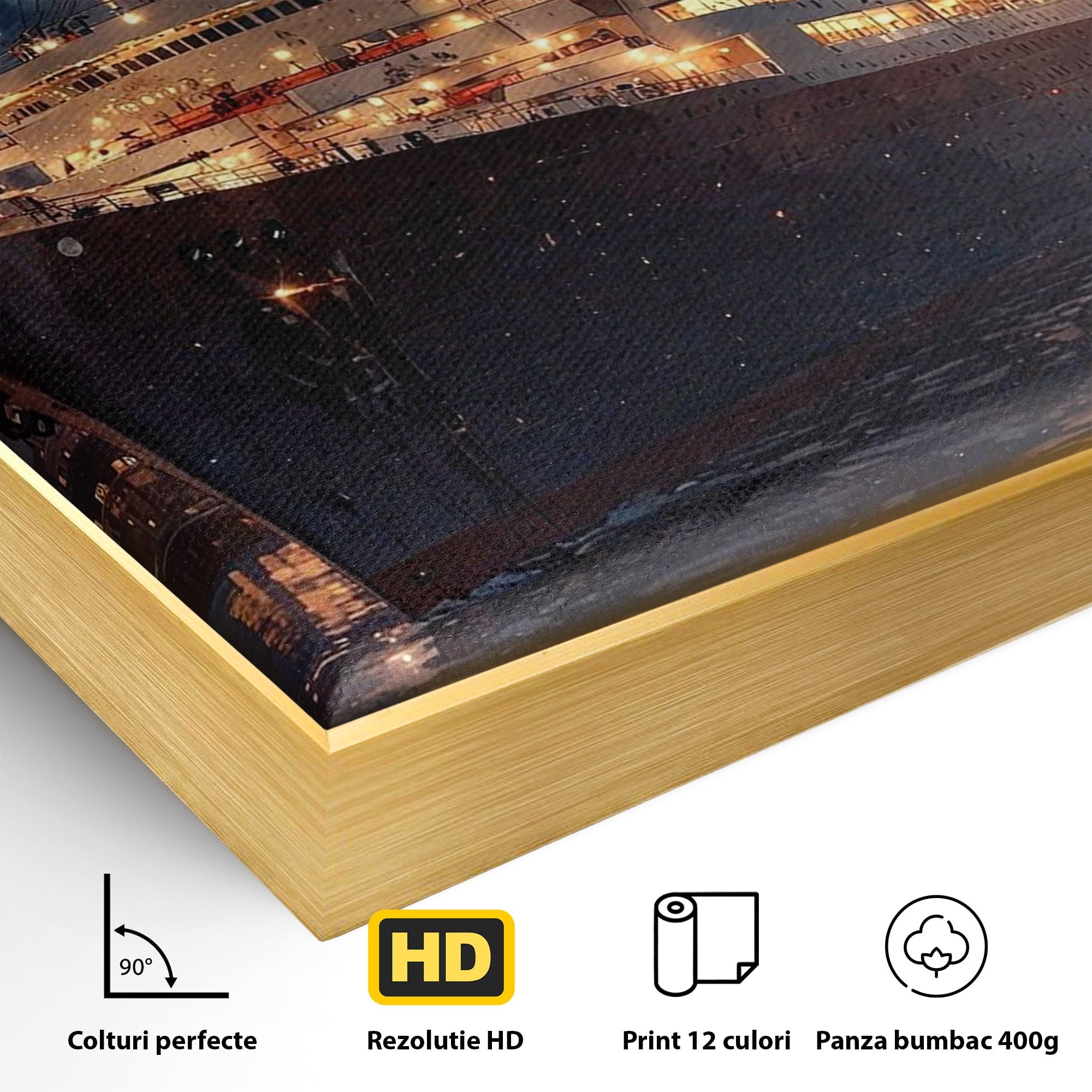 Tablou Canvas Premium LuxCanva® PI1244, Titanic In Noapte, Vapor, Ocean, Reflectii, Marina, Living, Culori Vibrante