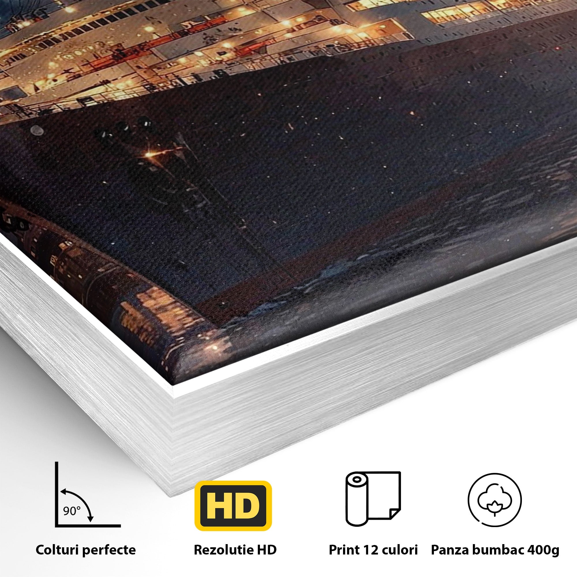 Tablou Canvas Premium LuxCanva® PI1244, Titanic In Noapte, Vapor, Ocean, Reflectii, Marina, Living, Culori Vibrante