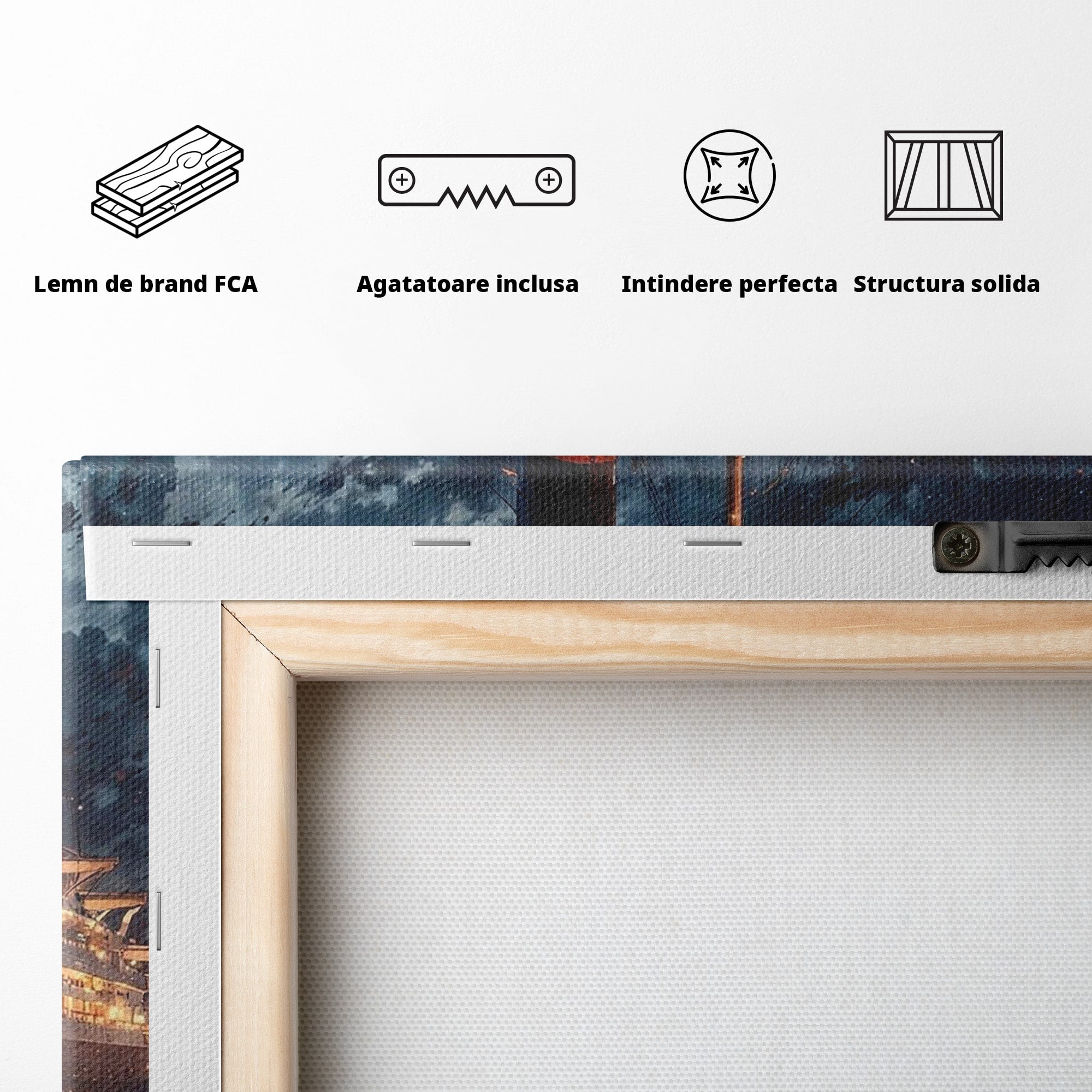 Tablou Canvas Premium LuxCanva® PI1244, Titanic In Noapte, Vapor, Ocean, Reflectii, Marina, Living, Culori Vibrante