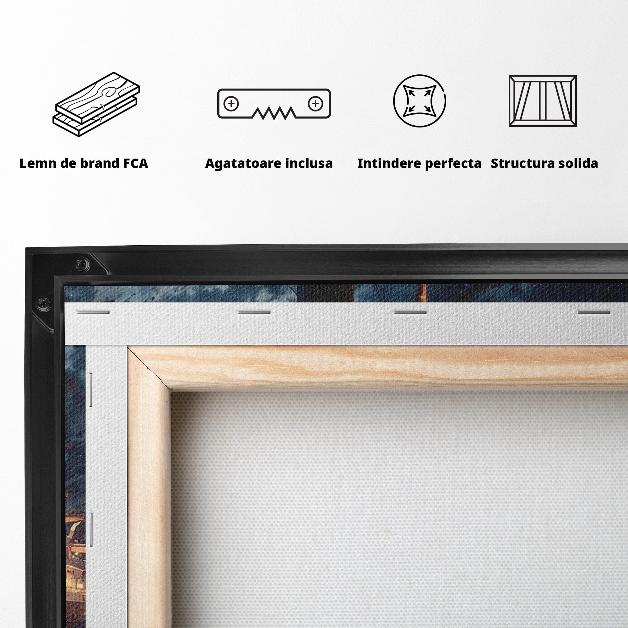 Tablou Canvas Premium LuxCanva® PI1244, Titanic In Noapte, Vapor, Ocean, Reflectii, Marina, Living, Culori Vibrante
