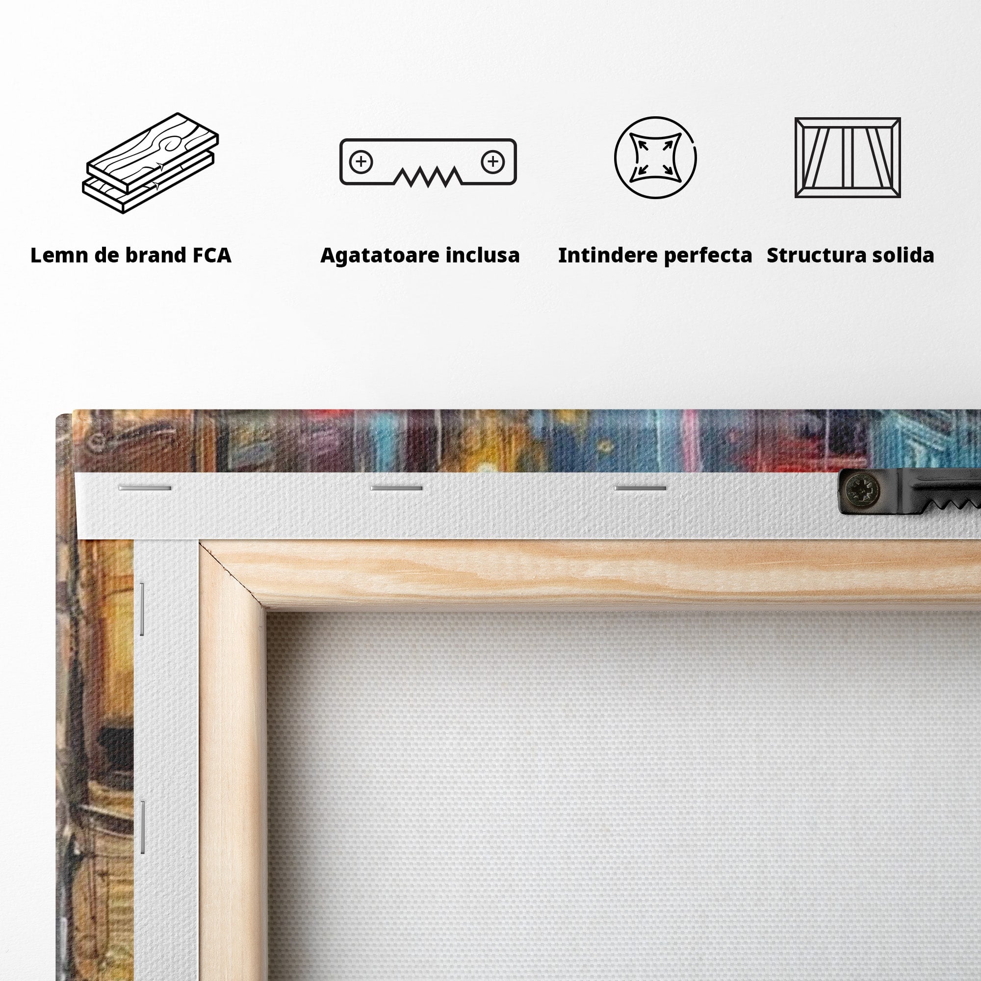 Tablou Canvas Premium LuxCanva® PI1245, Masina Clasica In Noapte, Vehicul, Stralucire, Oras, Noapte, Plimbare, Living, Birou, Culori Vibrante