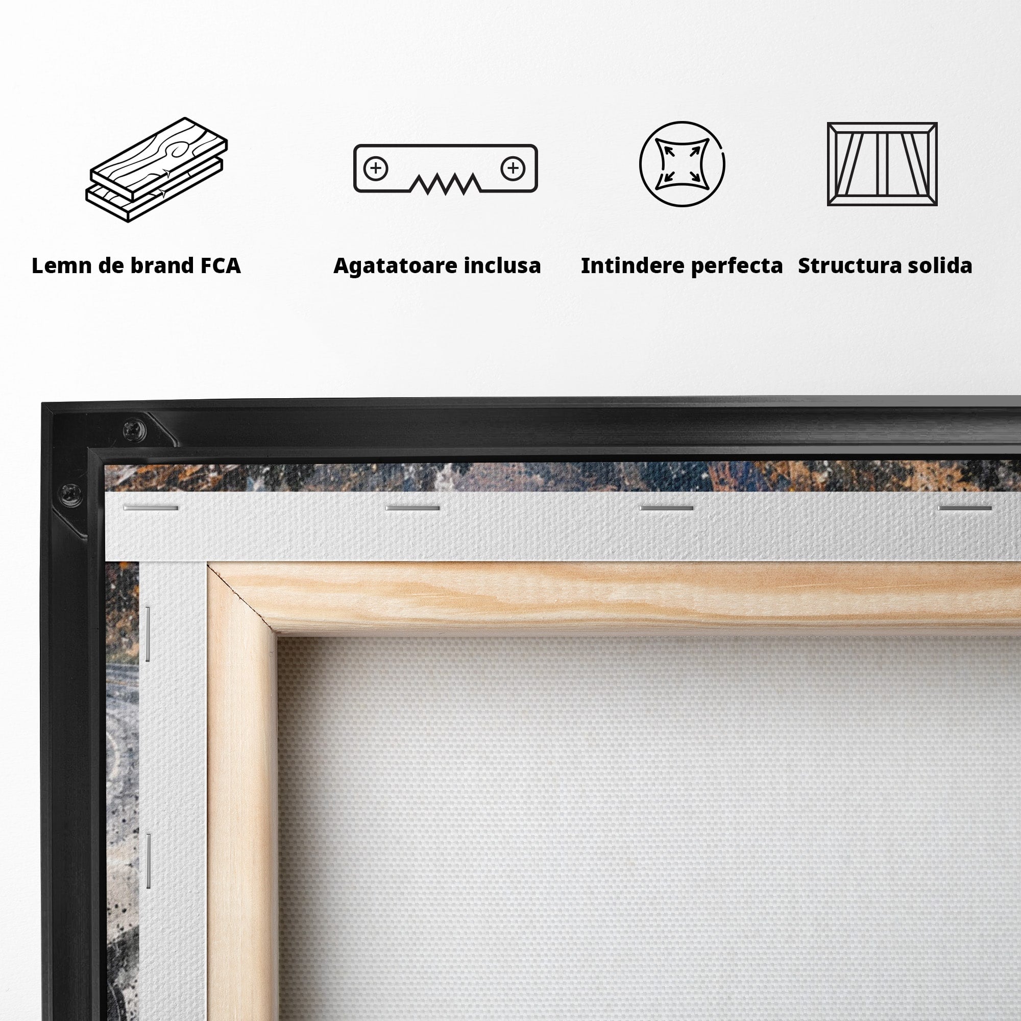 Tablou Canvas Premium LuxCanva® PI1246, Masina In Ploaie, Roti, Ploaie, Peisaj, Retro, Living, Culori Vibrante