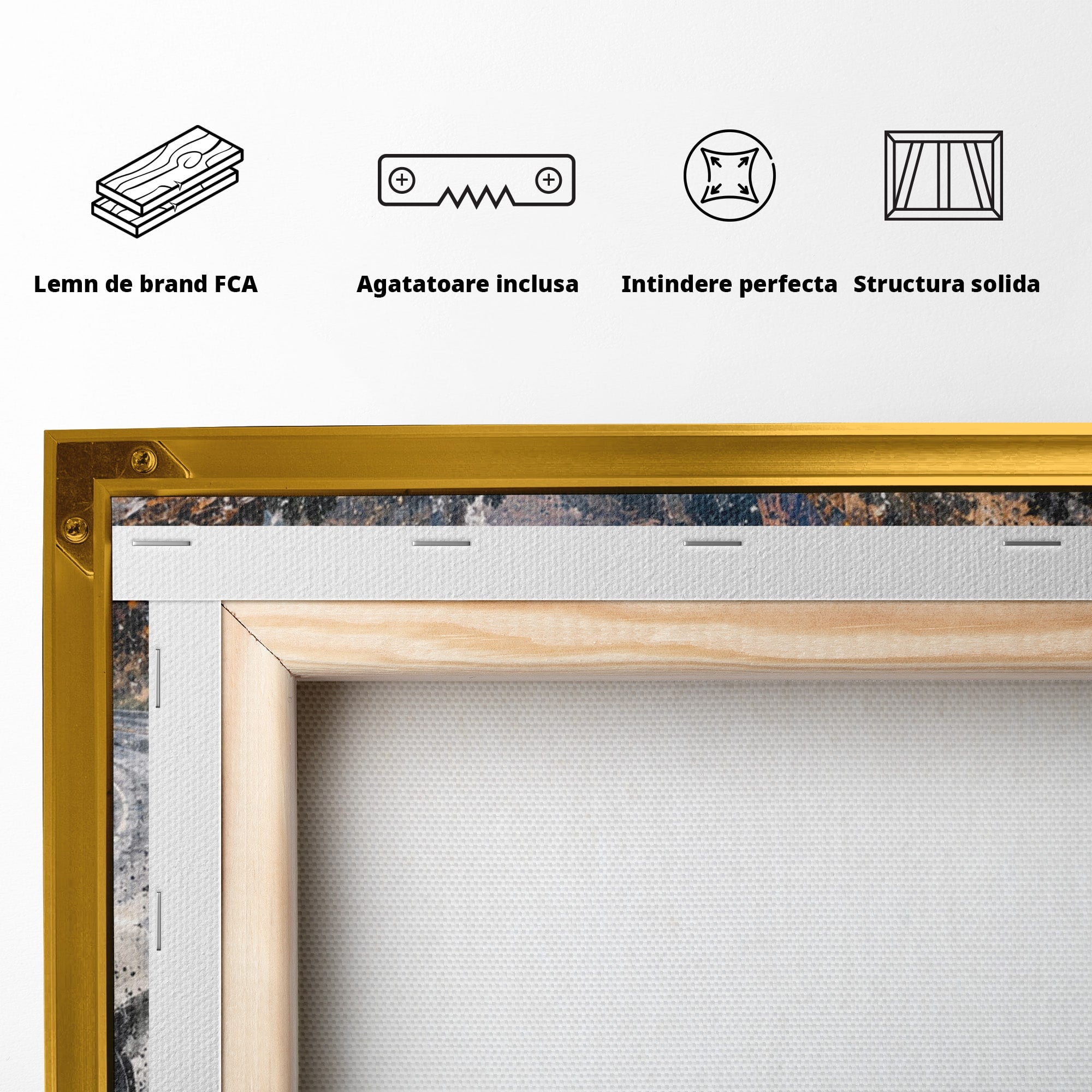 Tablou Canvas Premium LuxCanva® PI1246, Masina In Ploaie, Roti, Ploaie, Peisaj, Retro, Living, Culori Vibrante