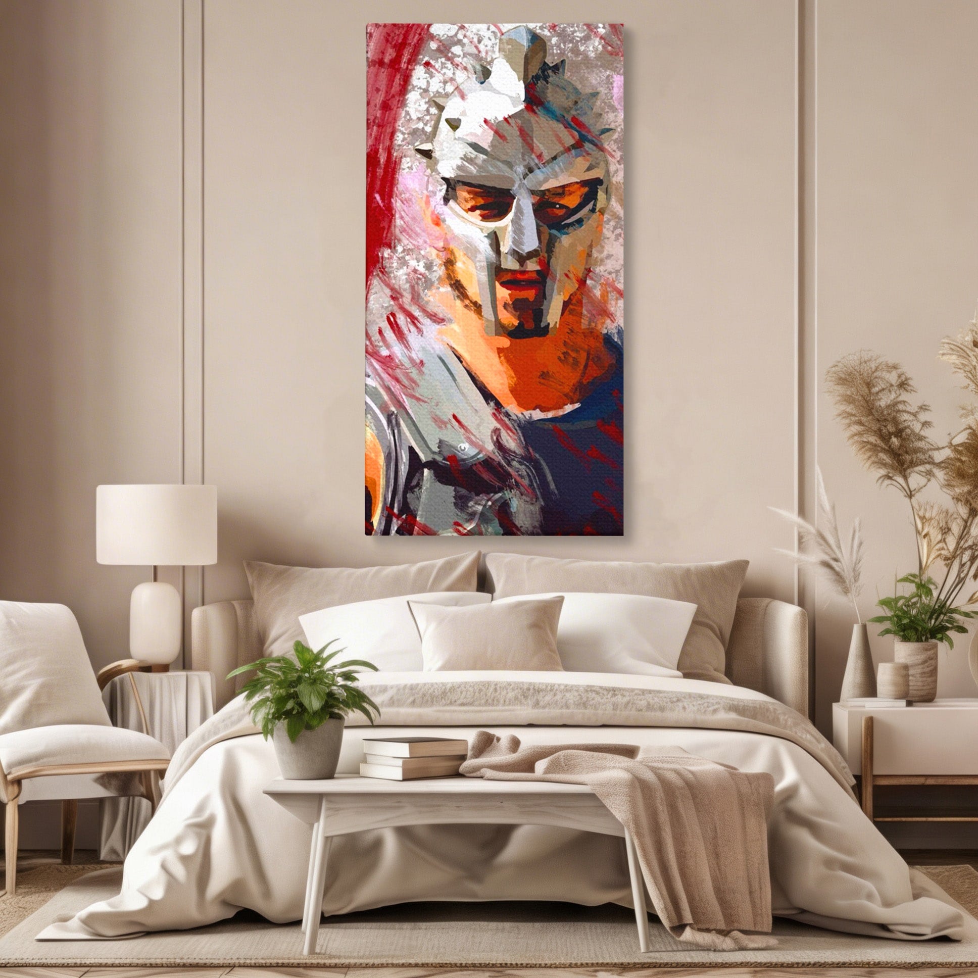Tablou Canvas Premium LuxCanva® PI1249, Masca Gladiatorului, Film, Erou, Roma, Istorie, Living, Culori Vibrante