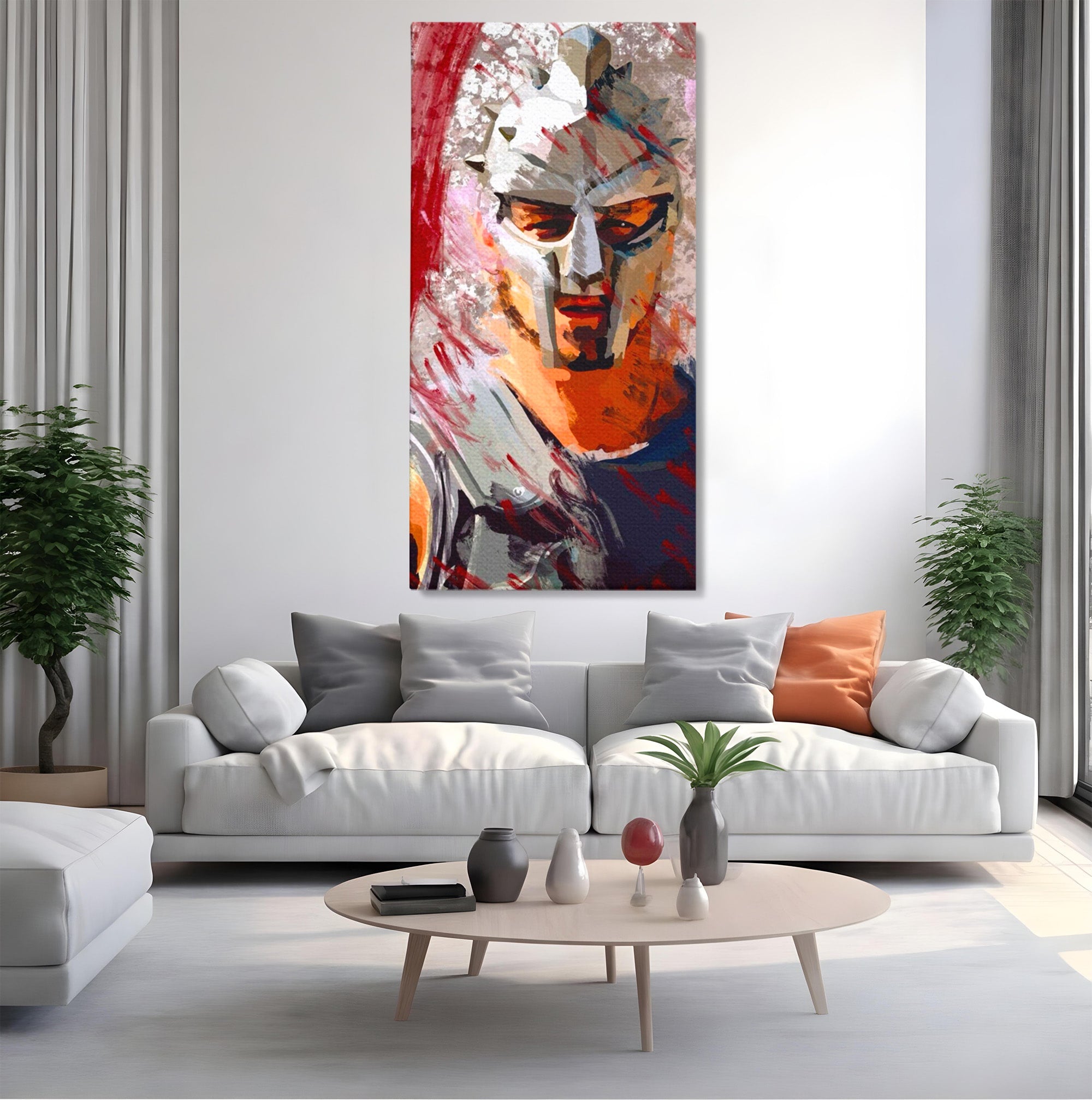 Tablou Canvas Premium LuxCanva® PI1249, Masca Gladiatorului, Film, Erou, Roma, Istorie, Living, Culori Vibrante