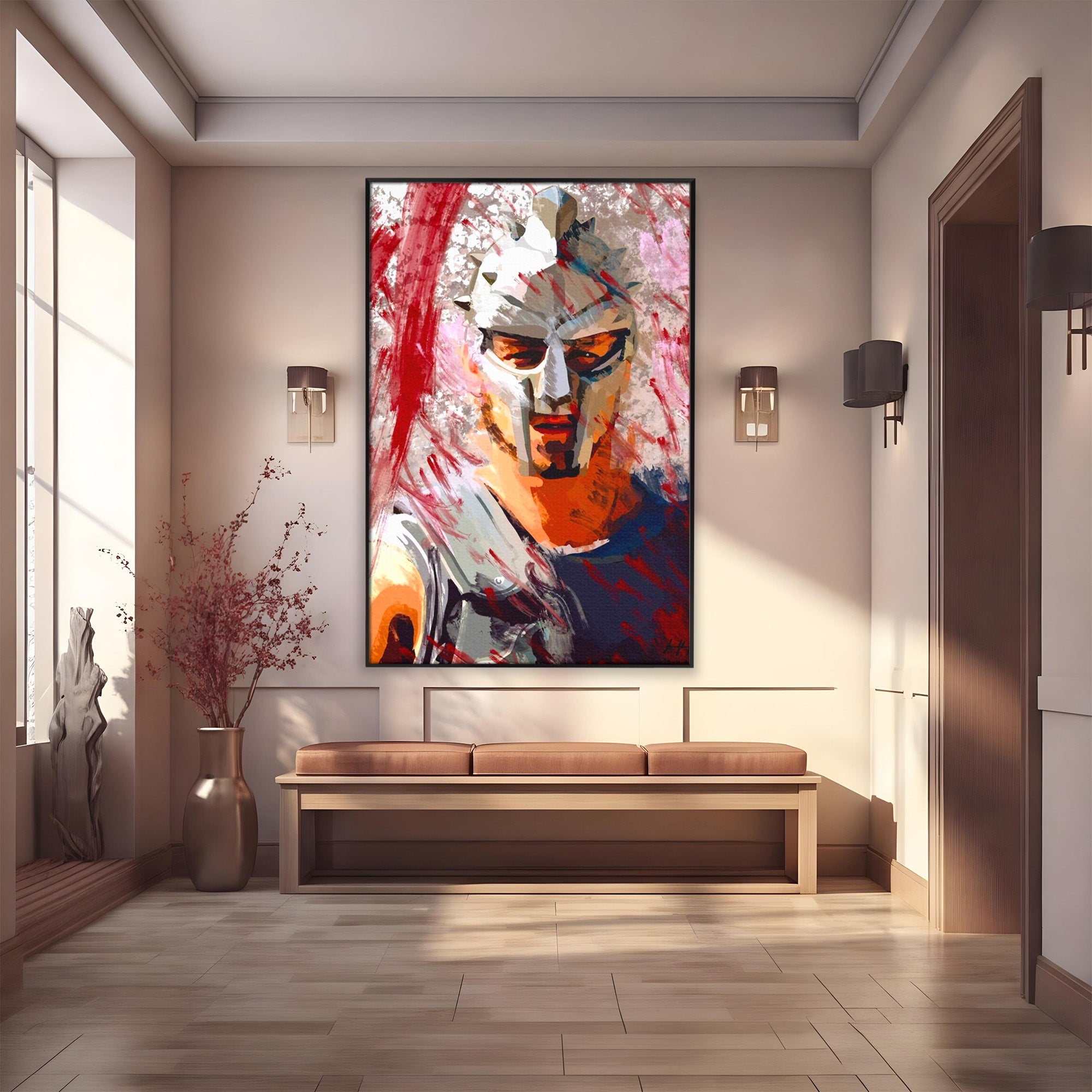 Tablou Canvas Premium LuxCanva® PI1249, Masca Gladiatorului, Film, Erou, Roma, Istorie, Living, Culori Vibrante