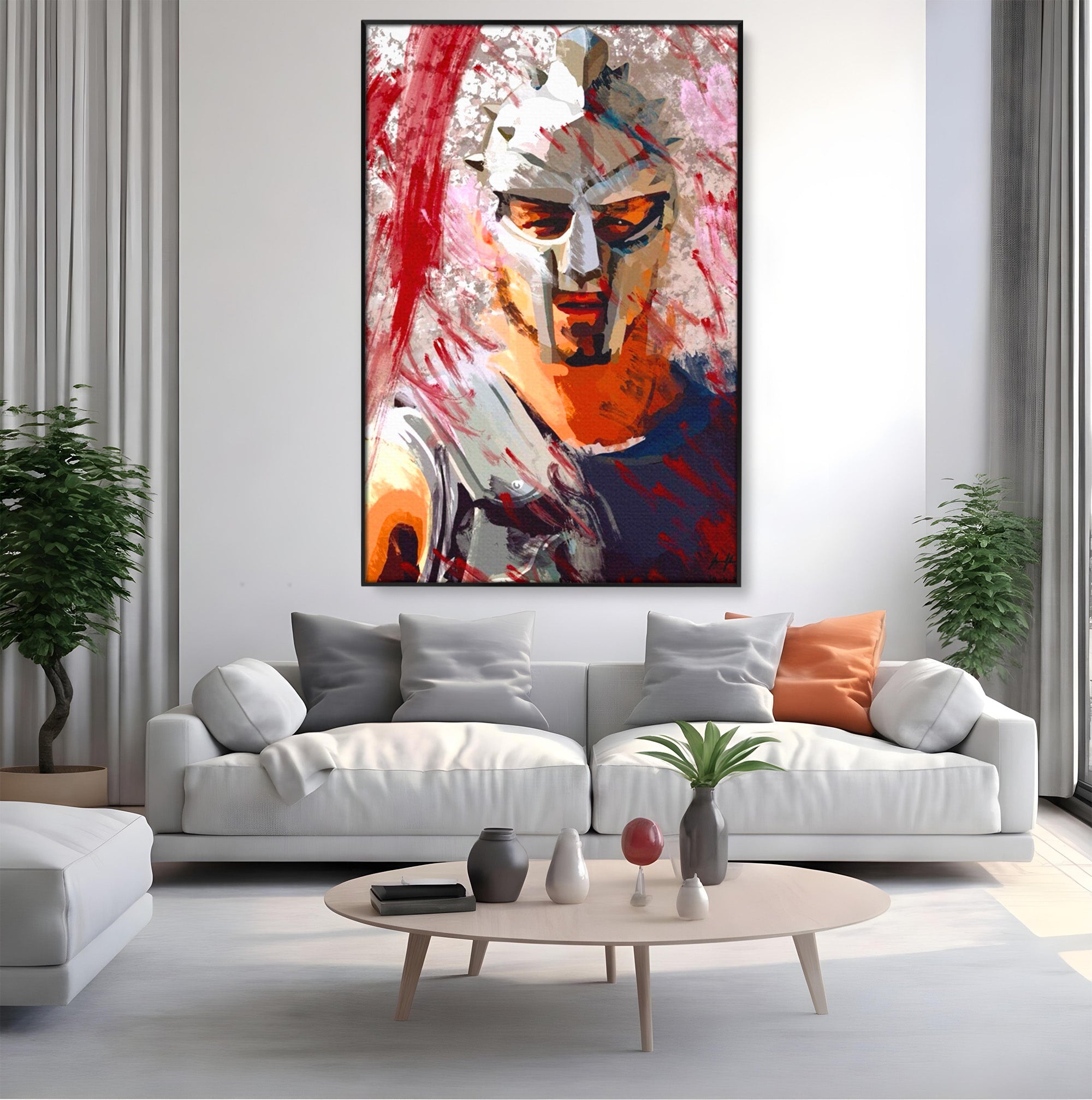 Tablou Canvas Premium LuxCanva® PI1249, Masca Gladiatorului, Film, Erou, Roma, Istorie, Living, Culori Vibrante