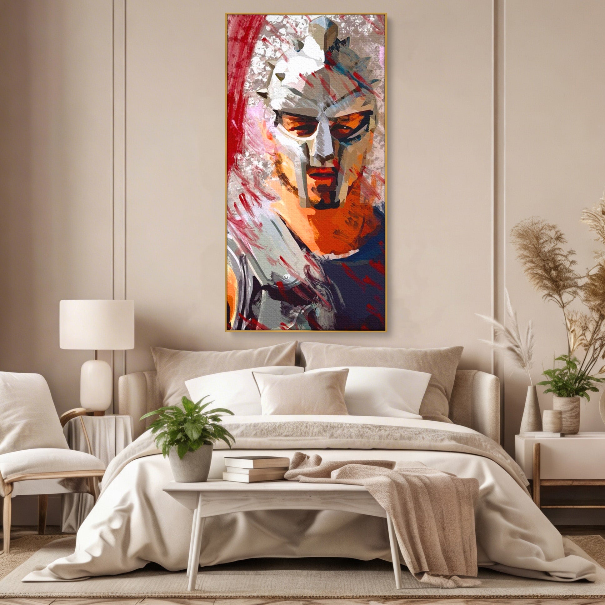 Tablou Canvas Premium LuxCanva® PI1249, Masca Gladiatorului, Film, Erou, Roma, Istorie, Living, Culori Vibrante