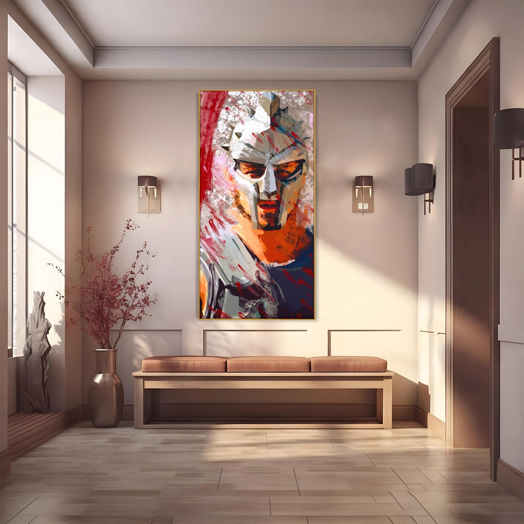 Tablou Canvas Premium LuxCanva® PI1249, Masca Gladiatorului, Film, Erou, Roma, Istorie, Living, Culori Vibrante