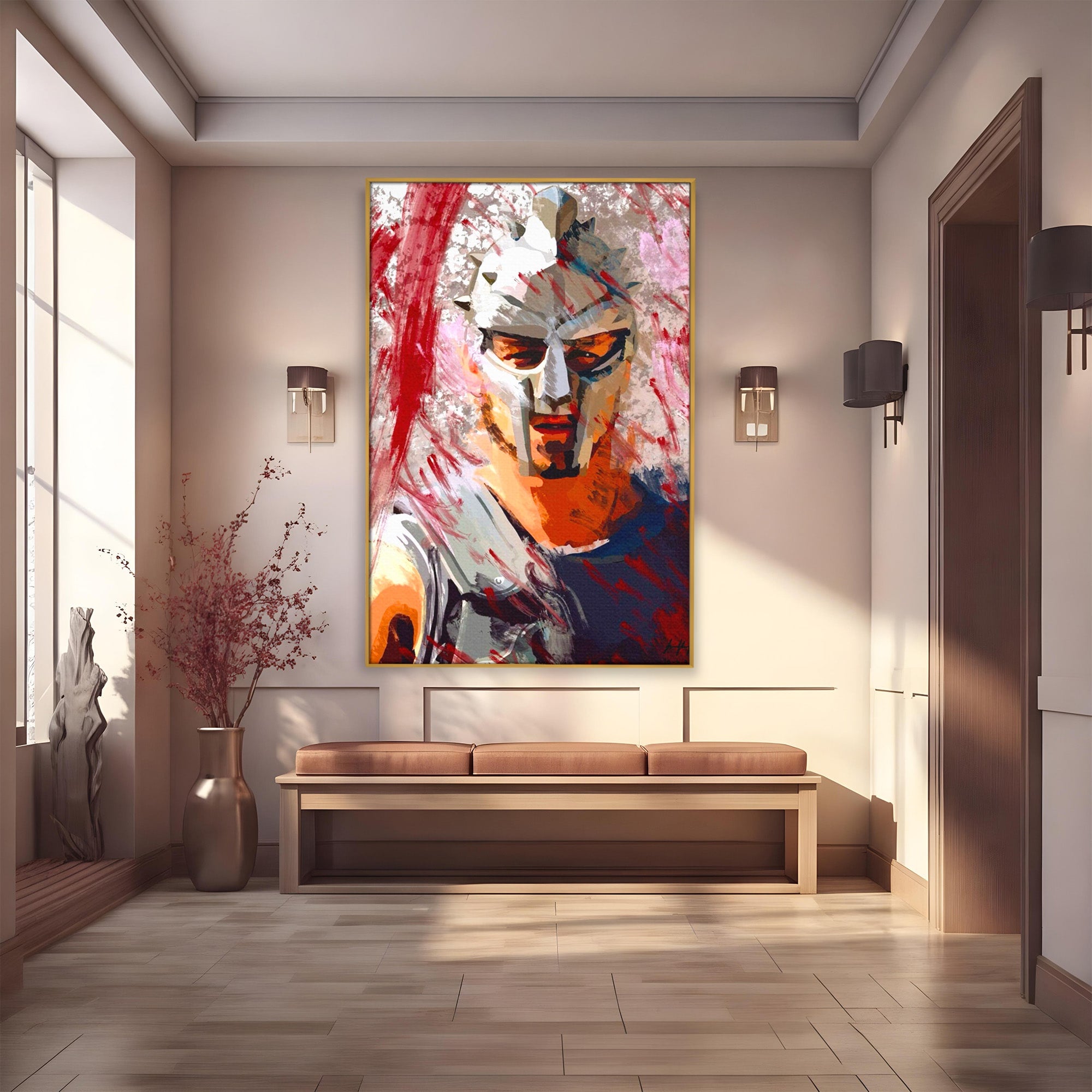 Tablou Canvas Premium LuxCanva® PI1249, Masca Gladiatorului, Film, Erou, Roma, Istorie, Living, Culori Vibrante