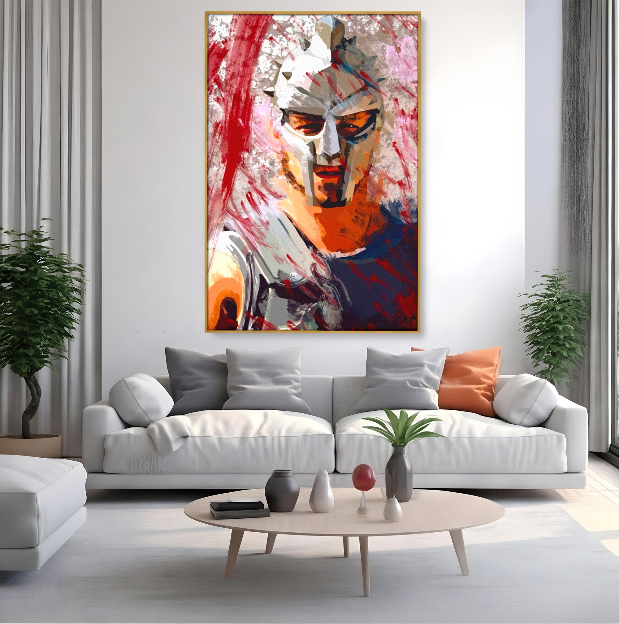 Tablou Canvas Premium LuxCanva® PI1249, Masca Gladiatorului, Film, Erou, Roma, Istorie, Living, Culori Vibrante