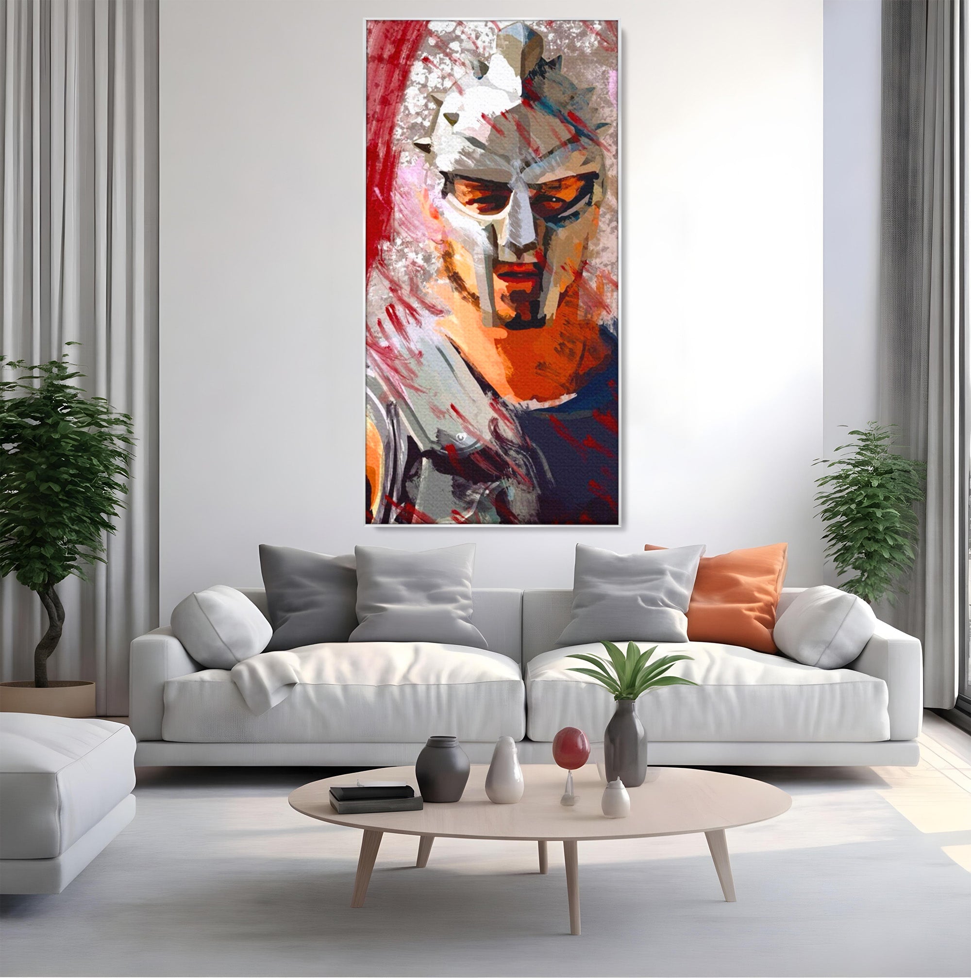 Tablou Canvas Premium LuxCanva® PI1249, Masca Gladiatorului, Film, Erou, Roma, Istorie, Living, Culori Vibrante