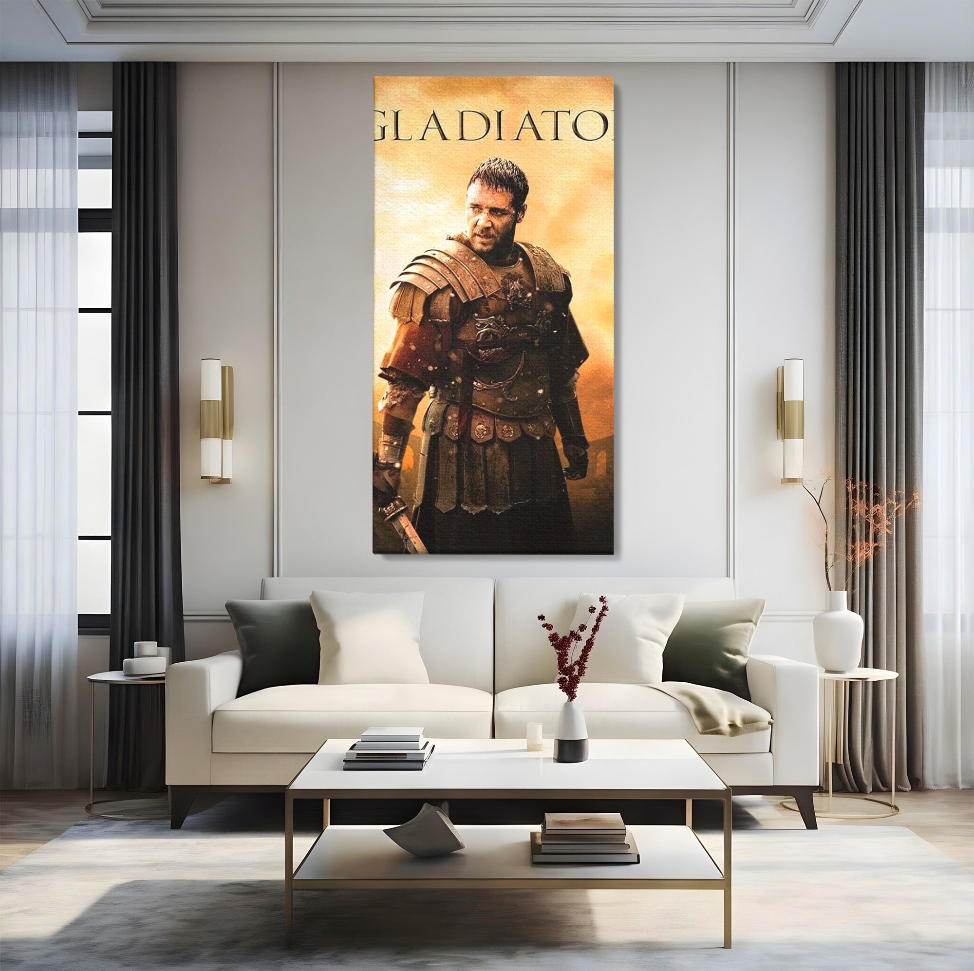 Tablou Canvas Premium LuxCanva® PI1250, Gladiatorul Antic, Russel Crow, Istorie, Erou, Film, Actiune, Living, Dormitor, Culori Vibrante
