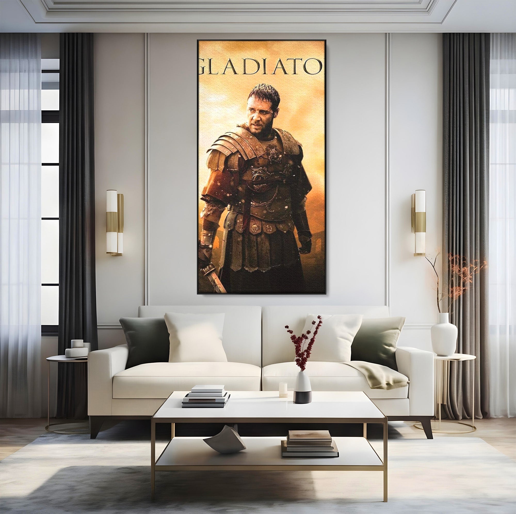 Tablou Canvas Premium LuxCanva® PI1250, Gladiatorul Antic, Russel Crow, Istorie, Erou, Film, Actiune, Living, Dormitor, Culori Vibrante